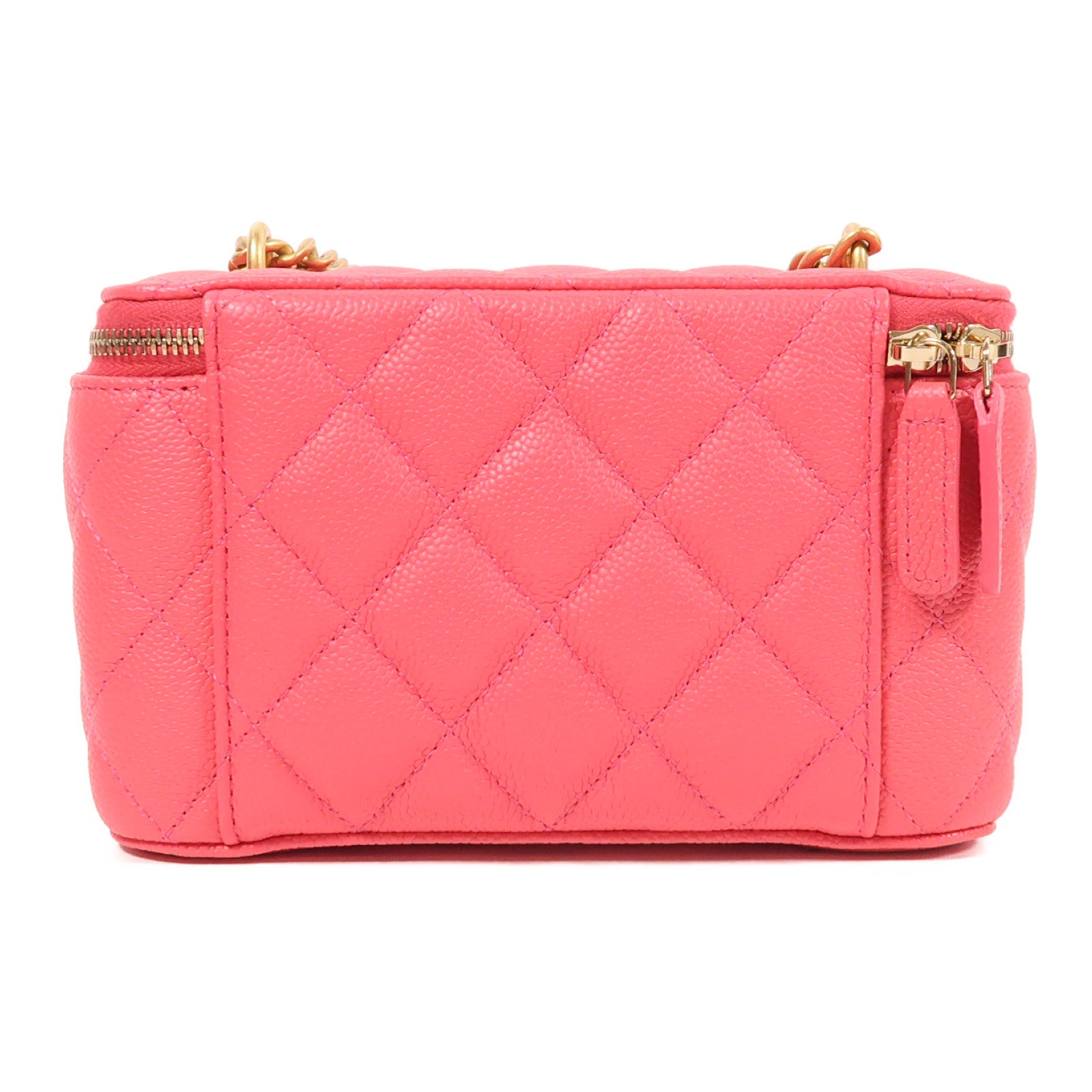 CHANEL 牛皮皮革Vanity Case金扣鏈帶肩背袋