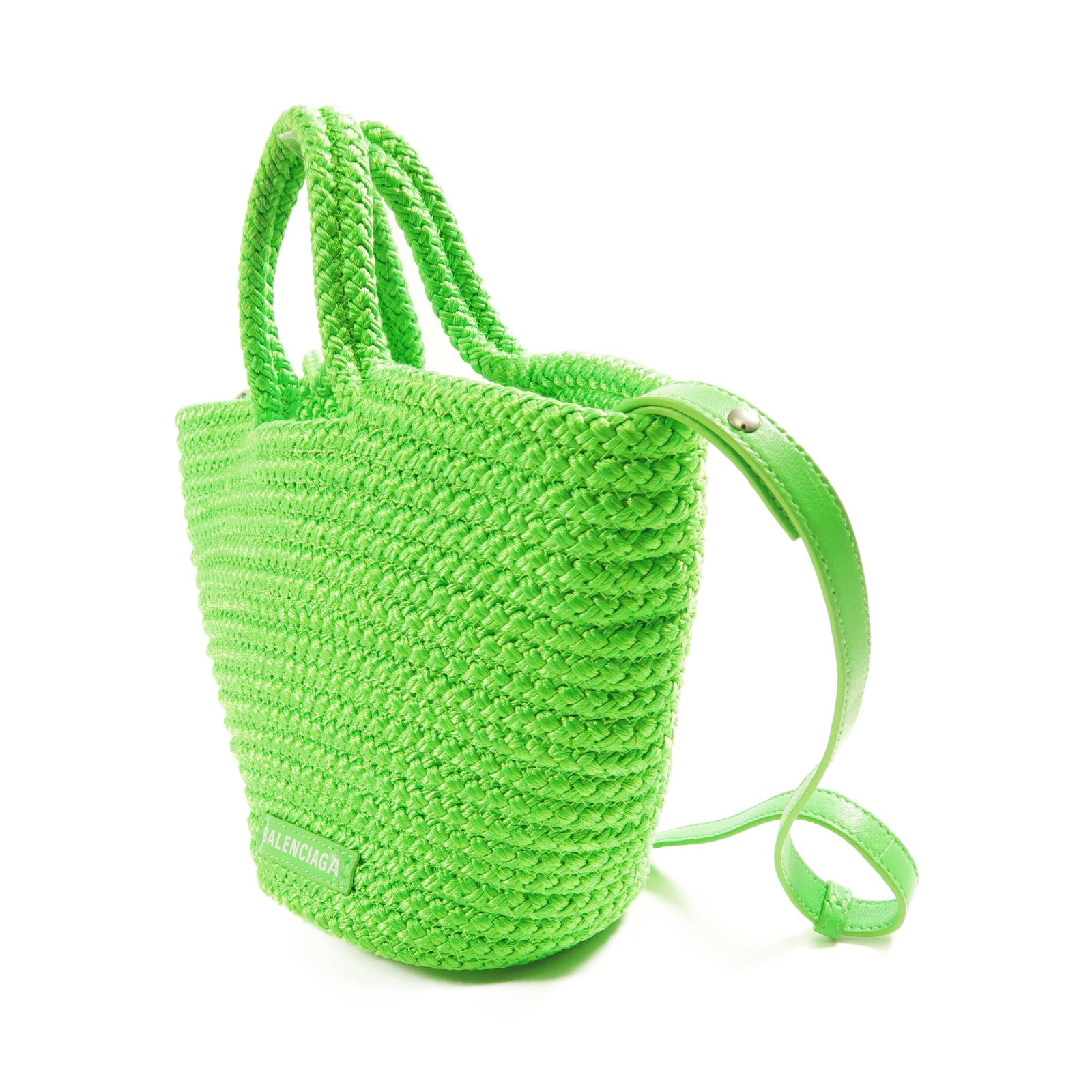 BALENCIAGA SHW Ibia Small Logo 2Way Shoulder Hand Bag Nylon 695612 Green