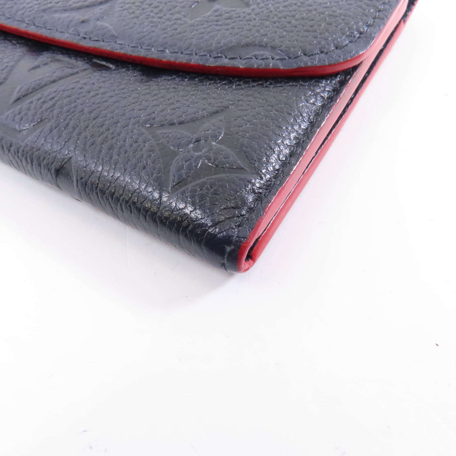 LOUIS VUITTON Monogram Empreinte Emilie金扣長錢包深藍色