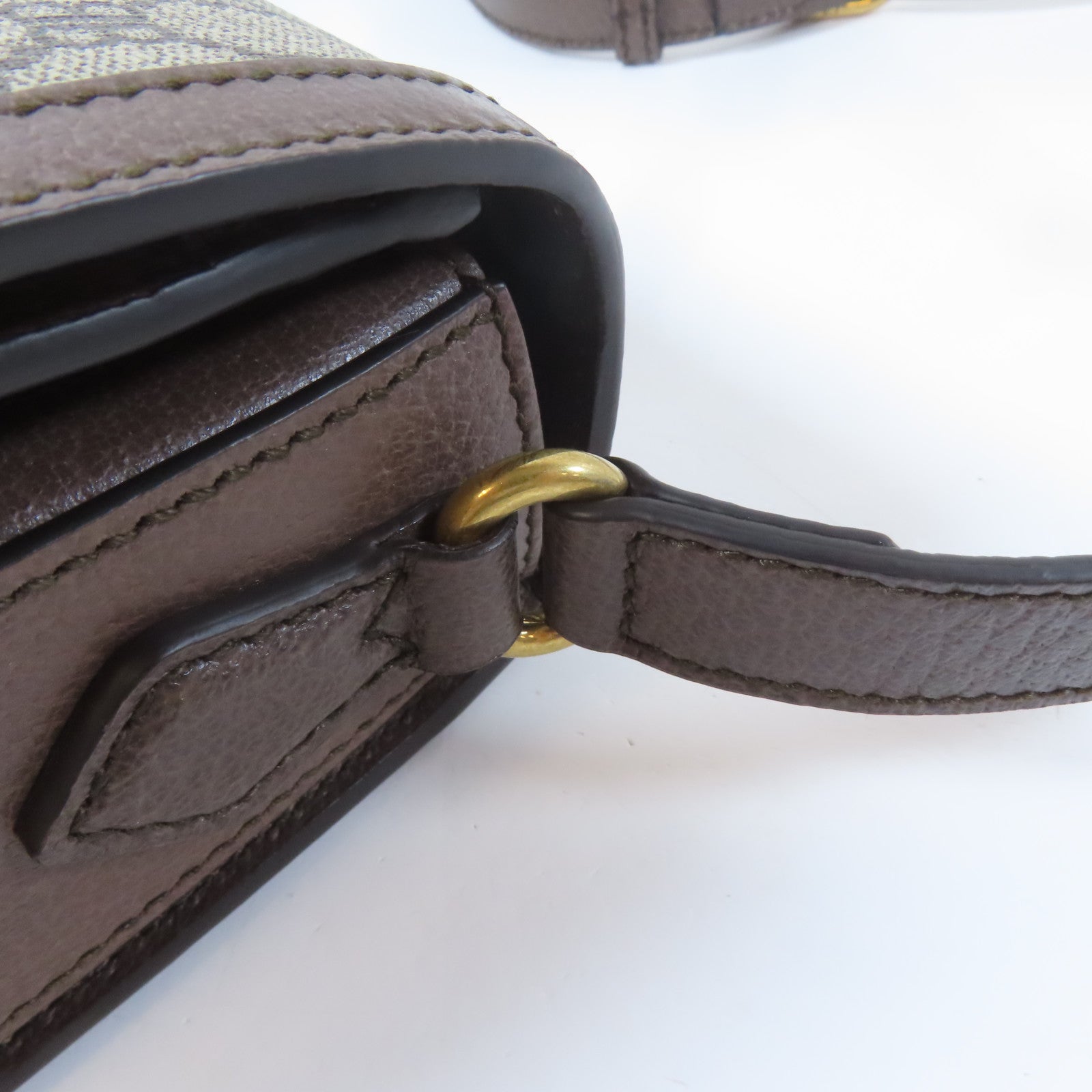 BALENCIAGA 塗層帆布Balenciaga X Gucci Hacker Project金扣肩背袋啡色