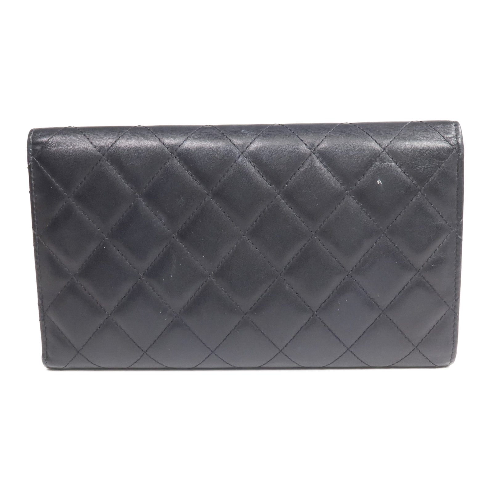 CHANEL 牛皮皮革Cambon Wallet銀扣長錢包