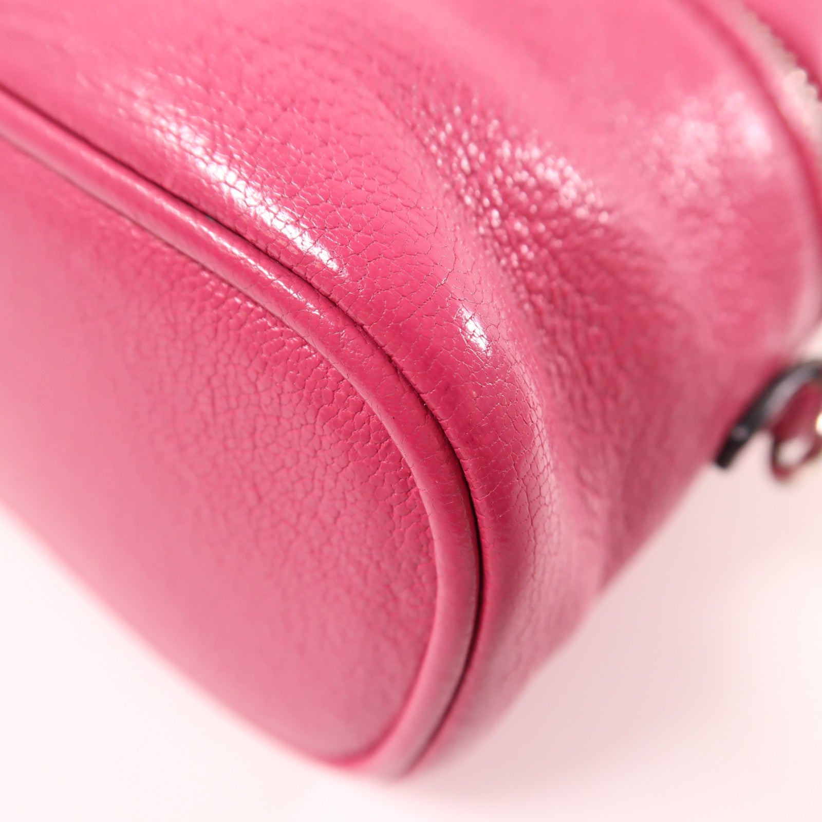 Miu Miu 牛皮皮革2 Way Shoulder銀扣手挽肩背兩用袋粉紅色