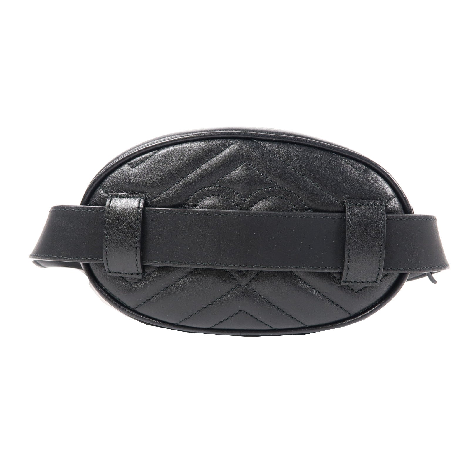 GUCCI 【激減優惠】斜紋牛皮皮革GG Marmont Waist Bag金扣腰包黑色