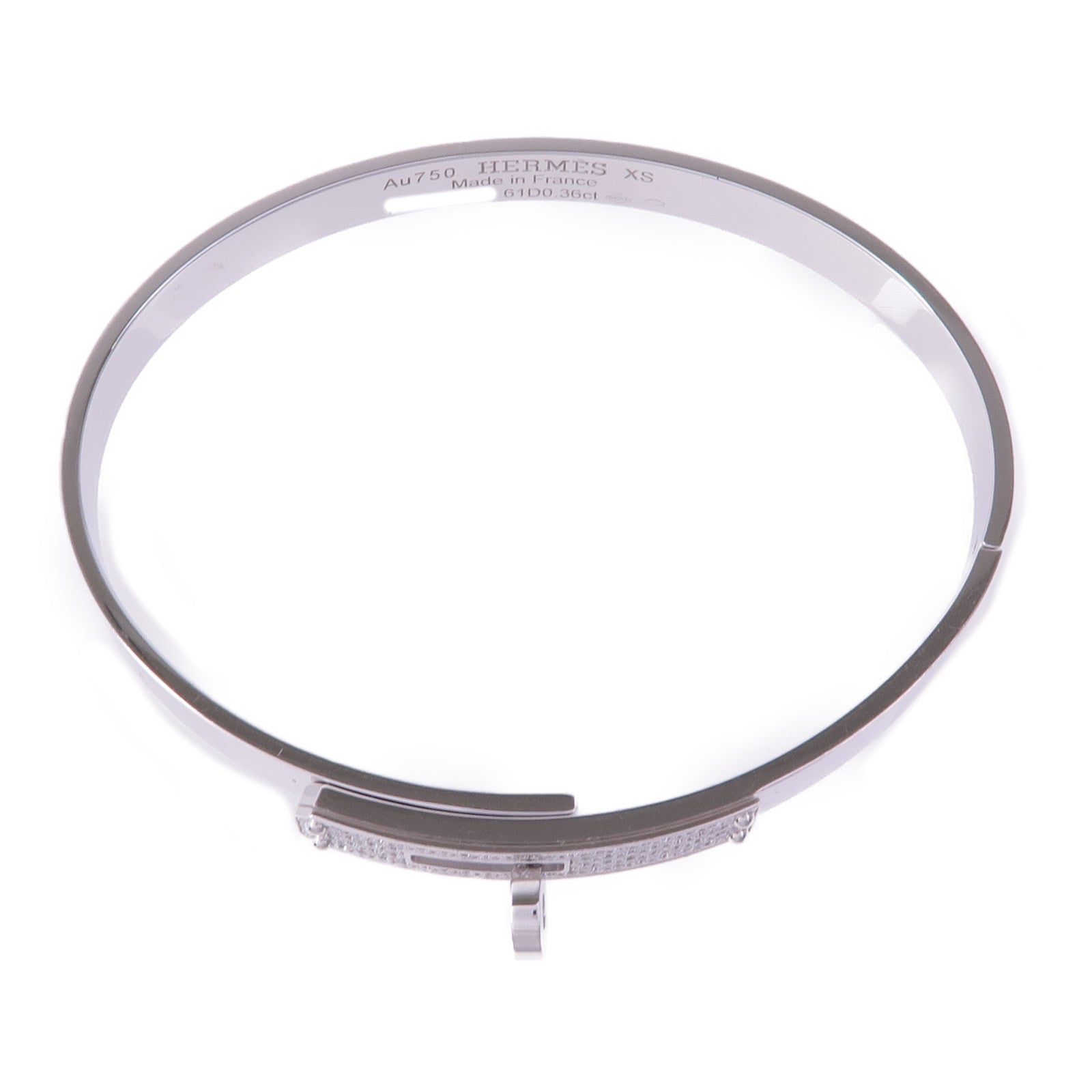 HERMES 18K白金Kelly Diamond Bracelet鑽石手鐲