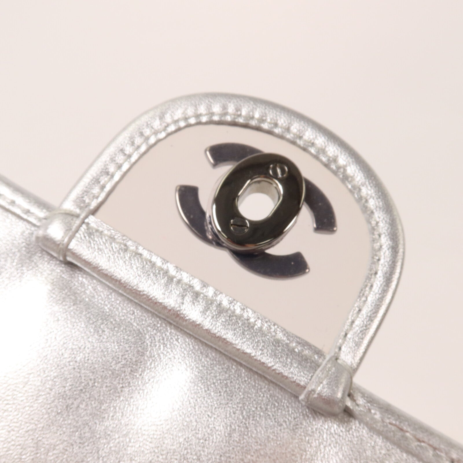 CHANEL 羊皮皮革/PVC Chain Shoulder鏈帶肩背袋