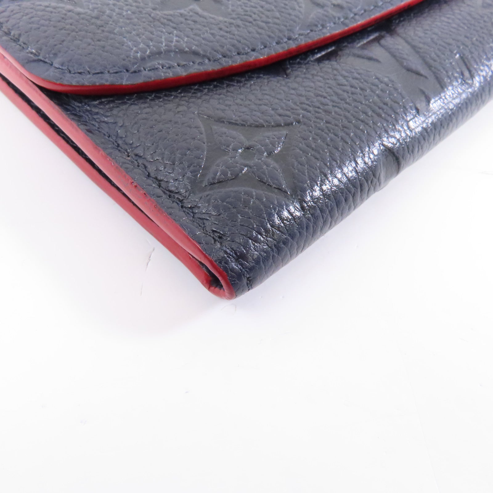 LOUIS VUITTON Monogram Empreinte Emilie金扣長錢包深藍色