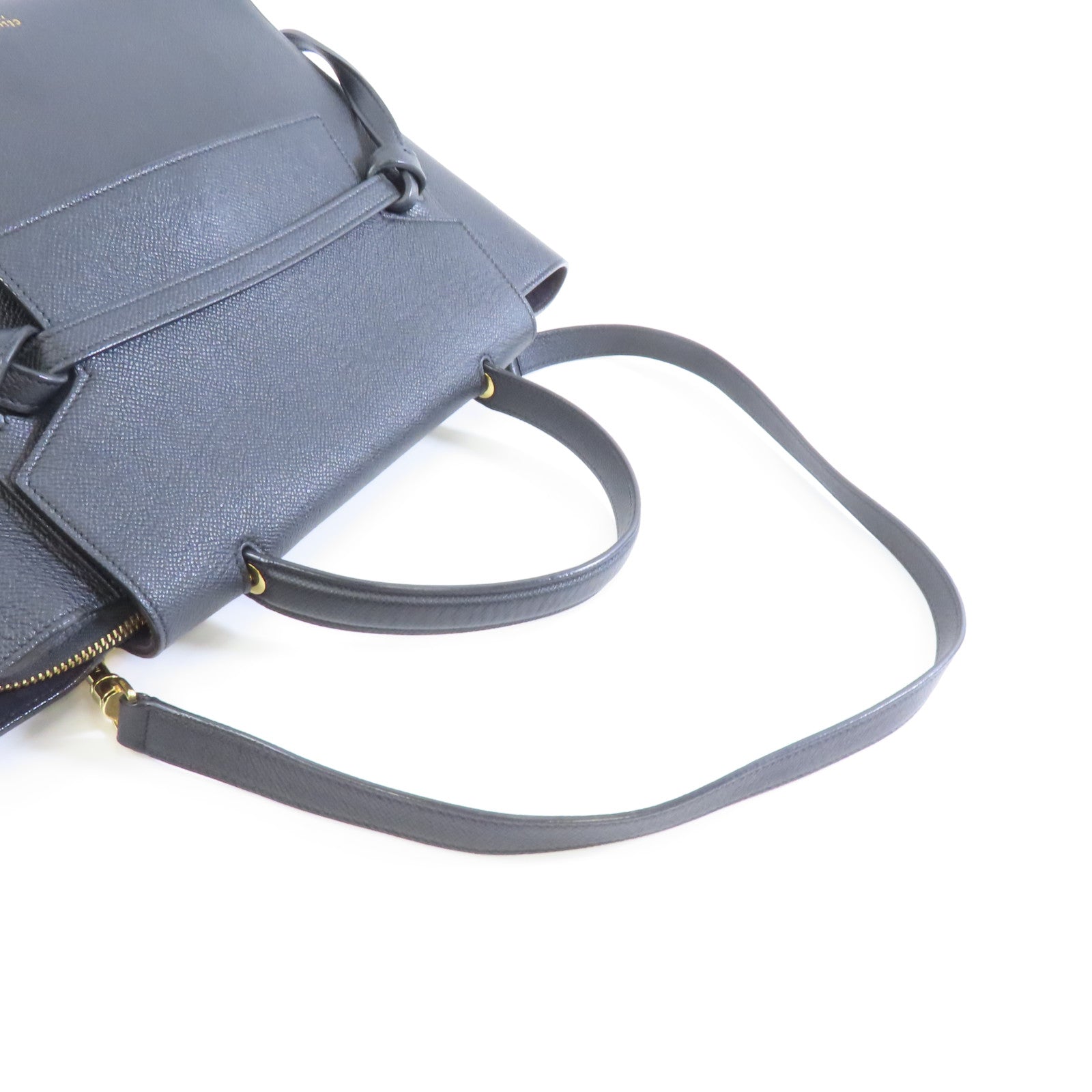 CELINE 牛皮皮革Mini Belt Bag金扣手挽肩背兩用袋黑色