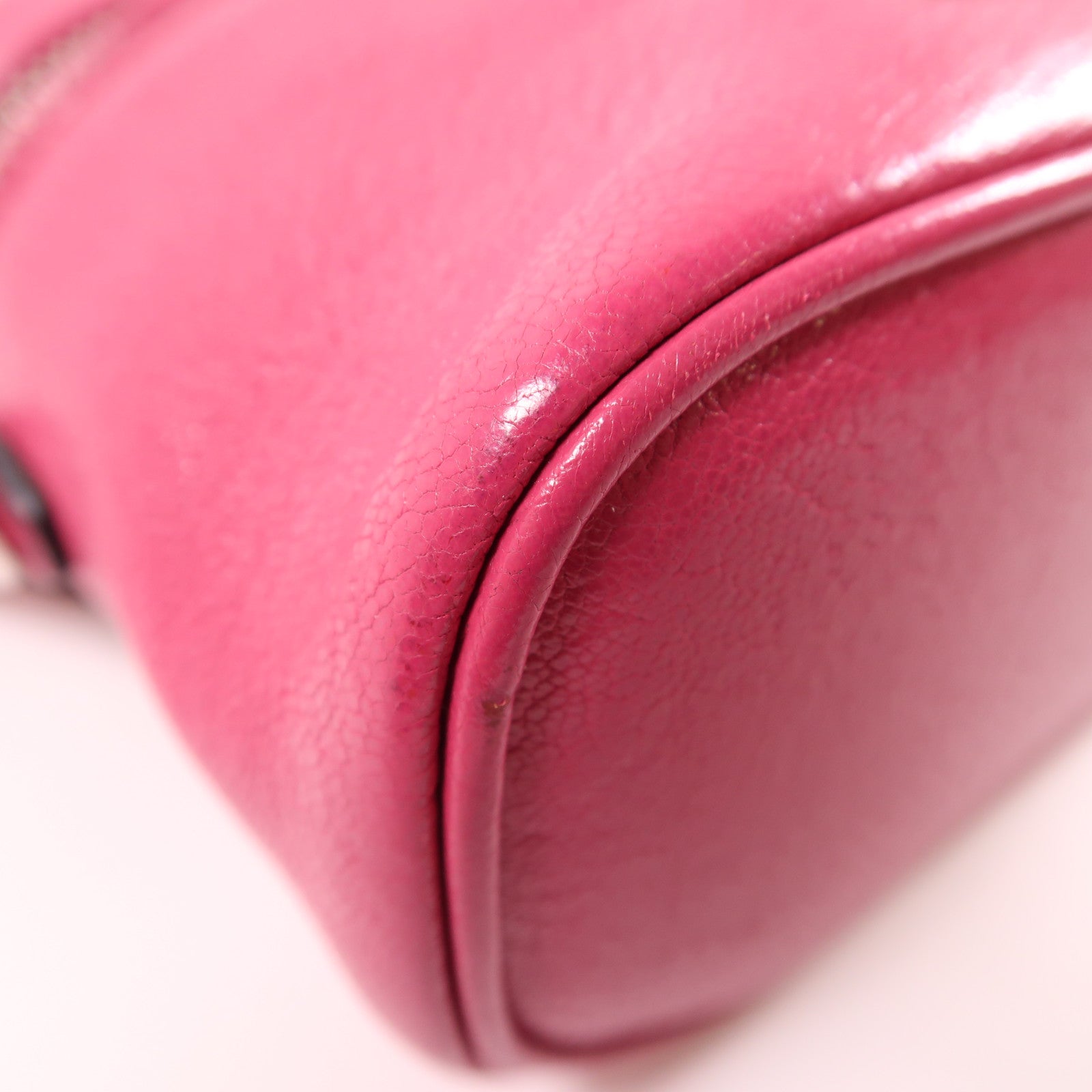 Miu Miu 牛皮皮革2 Way Shoulder銀扣手挽肩背兩用袋粉紅色