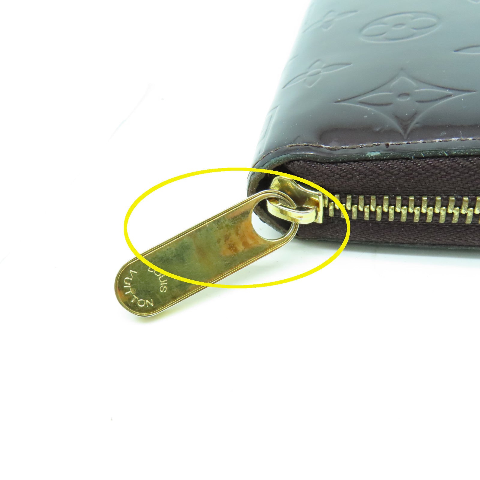 LOUIS VUITTON 【激減優惠】Monogram Vernis Zipper Long Wallet金扣長錢包酒紅色