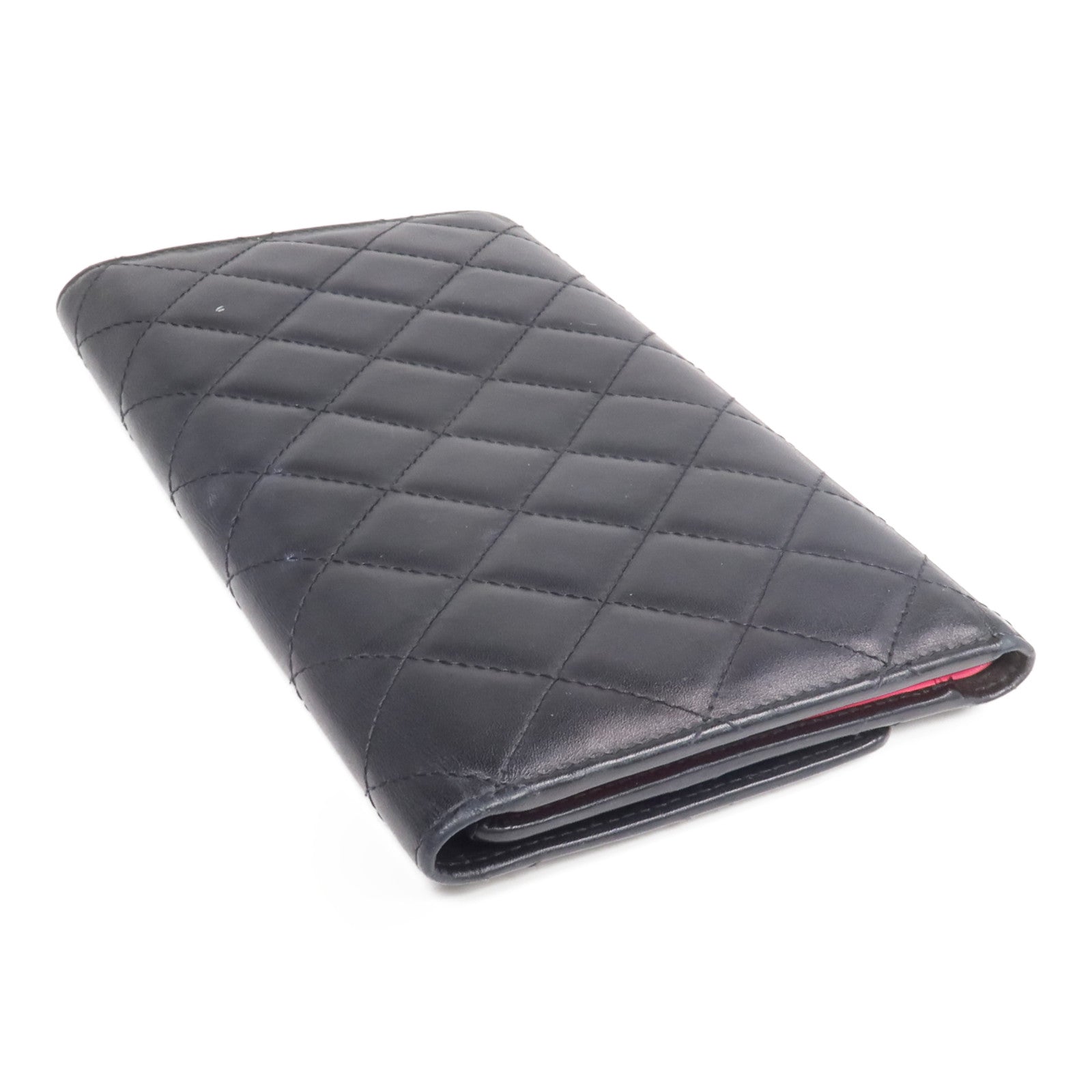 CHANEL 牛皮皮革Cambon Wallet銀扣長錢包