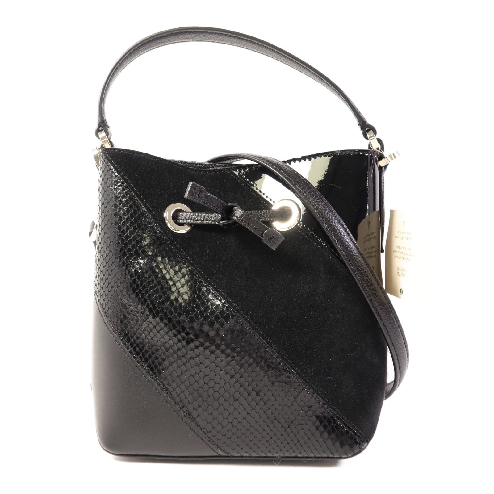 Kate Spade 絨布/漆皮皮革/皮革/蛇皮皮革Small Bucket Bag手挽肩背兩用袋