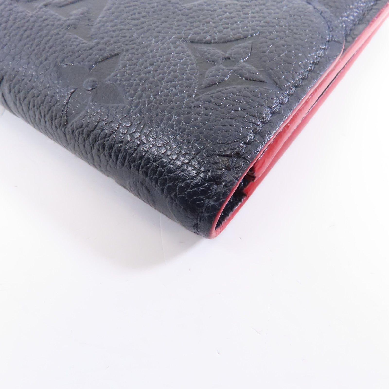 LOUIS VUITTON Monogram Empreinte Emilie金扣長錢包深藍色