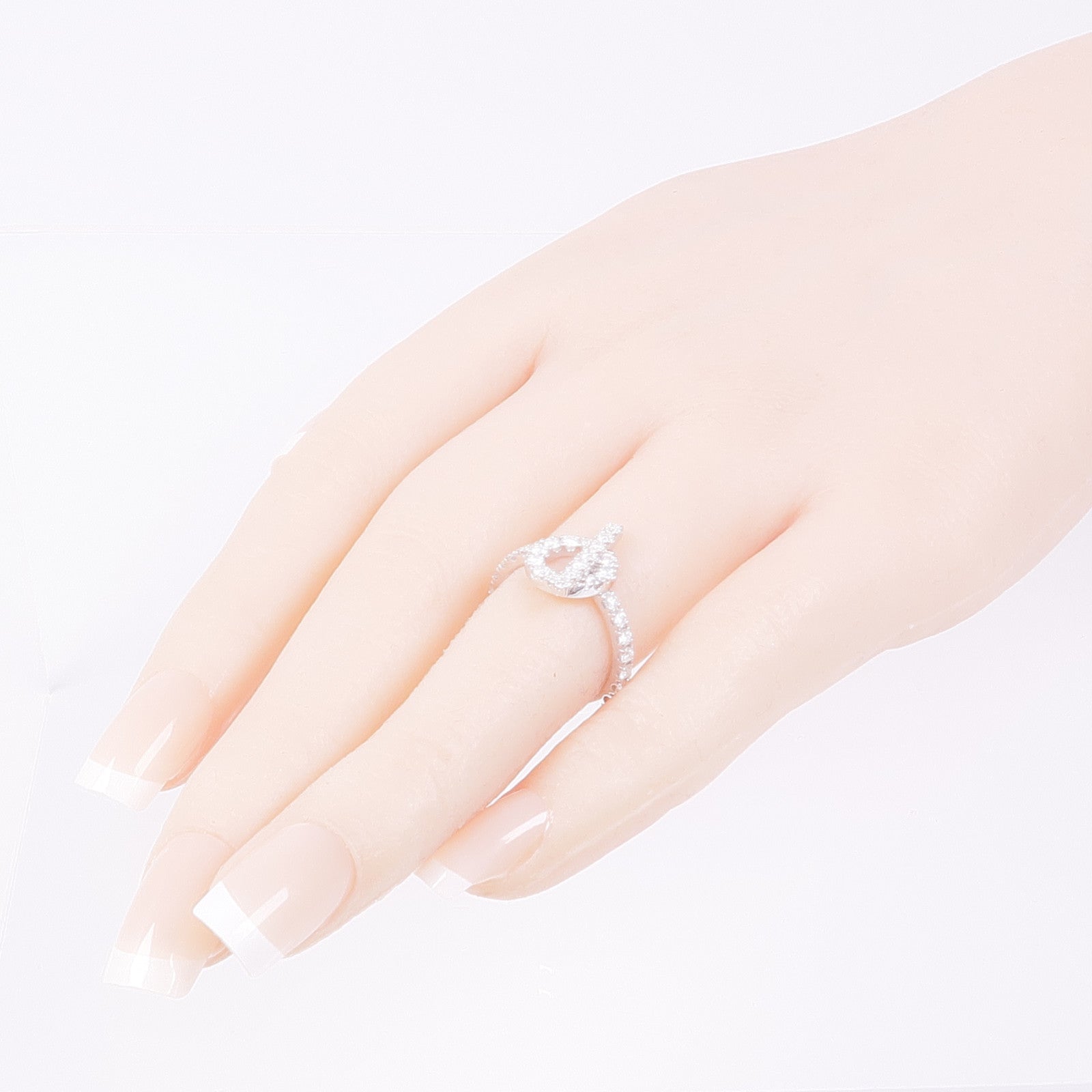 HERMES 18K白金Finesse Ring鑽石戒指Hermesw#51/US#5.5