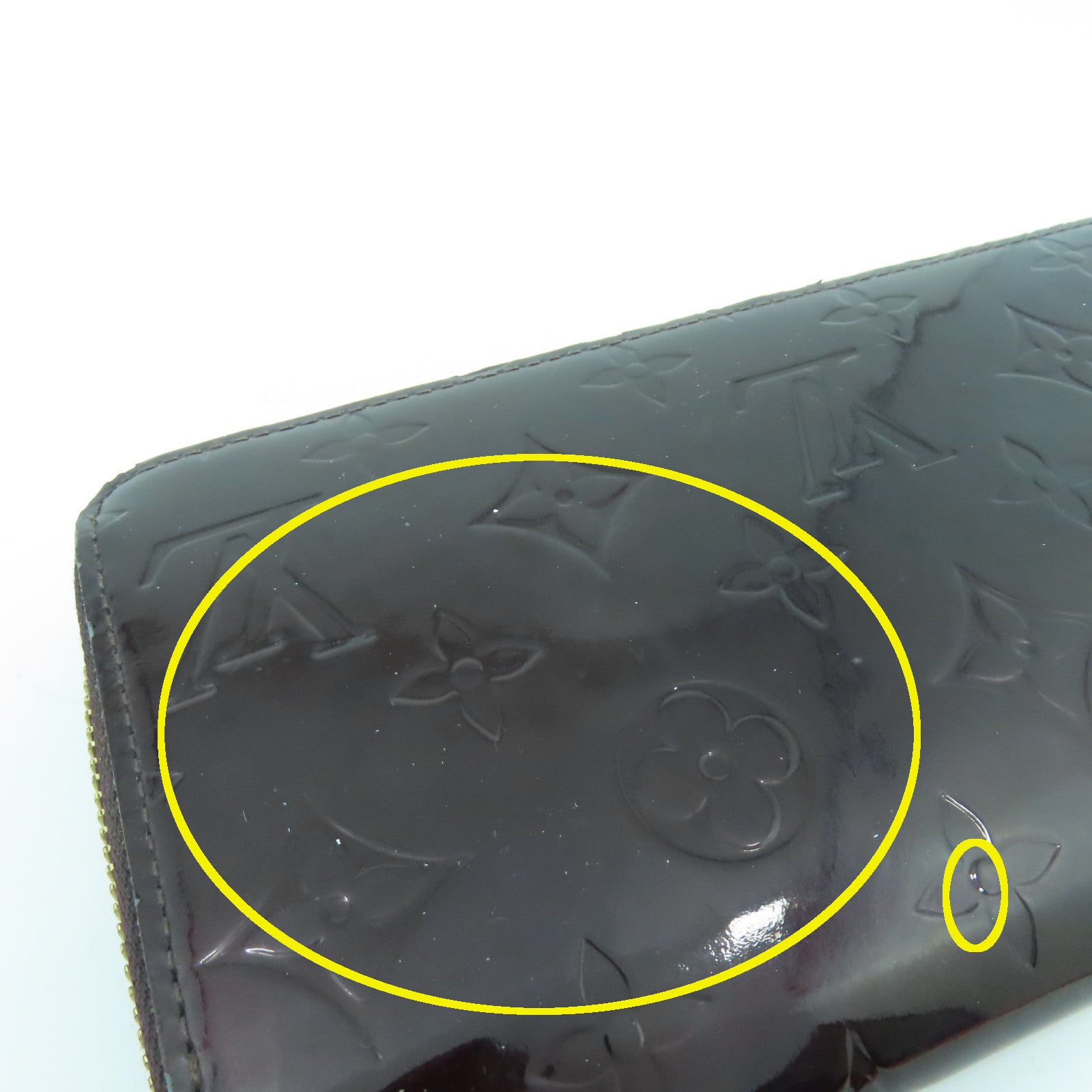 LOUIS VUITTON 【激減優惠】Monogram Vernis Zipper Long Wallet金扣長錢包酒紅色