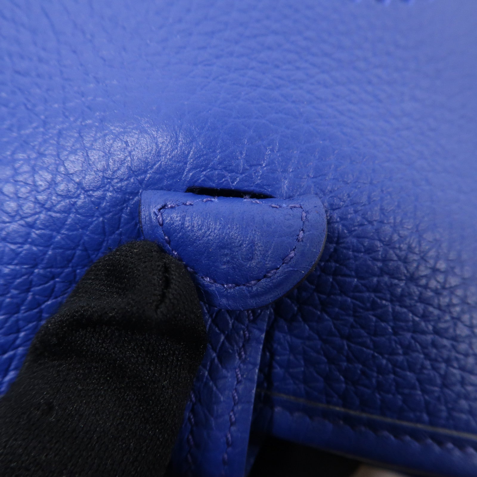 HERMES Clemence皮革Evelyne TPM金扣肩背袋Bleu Electrique/藍色
