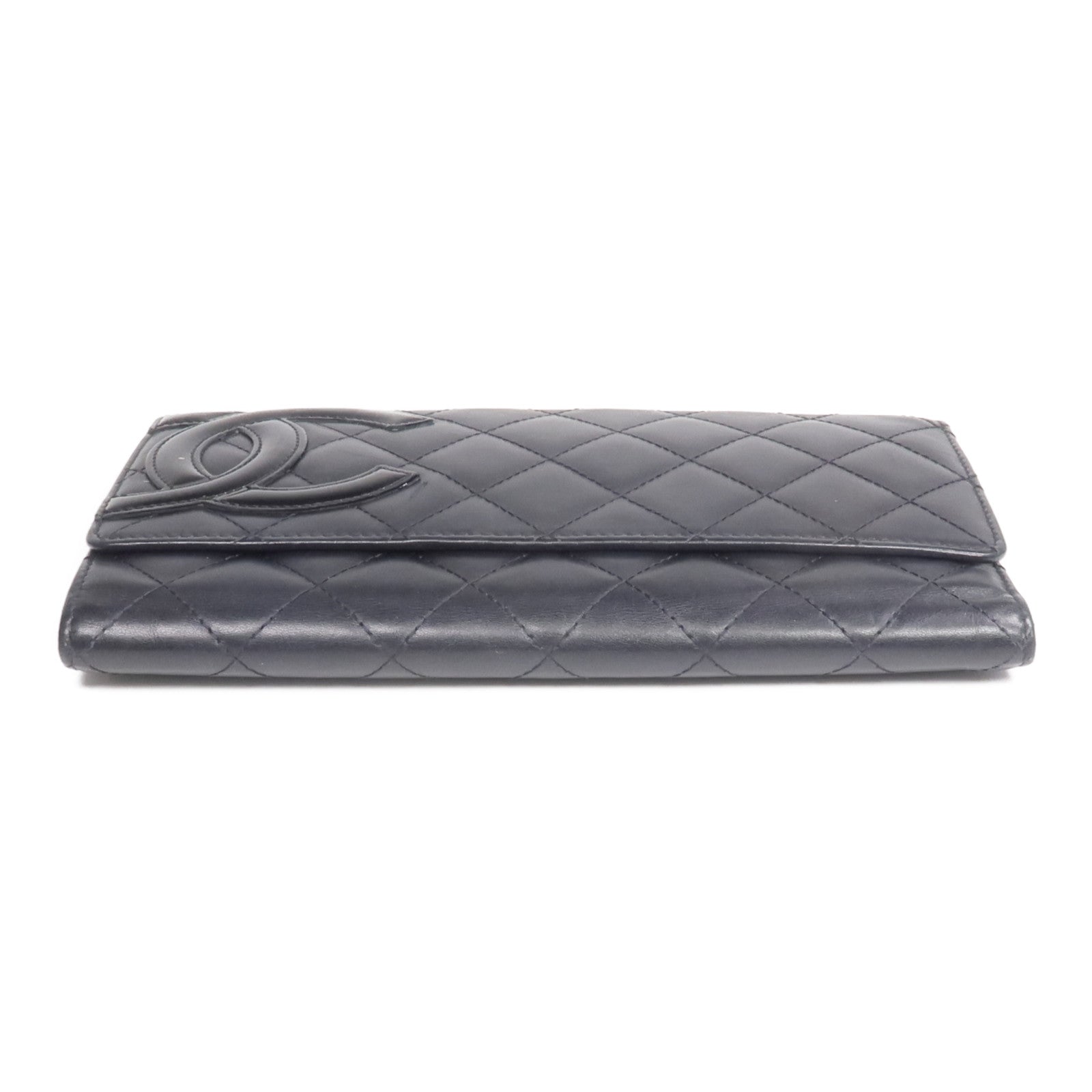 CHANEL 牛皮皮革Cambon Wallet銀扣長錢包