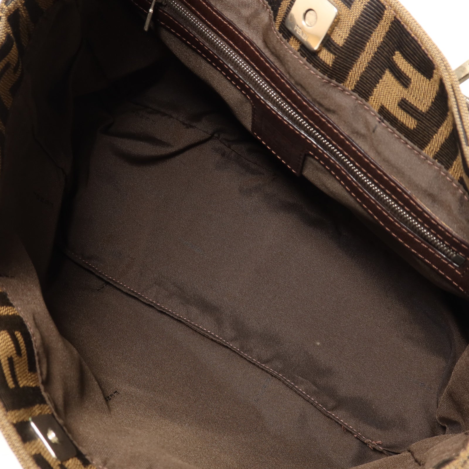 FENDI 帆布Zucca Small Tote Bag銀扣手挽袋