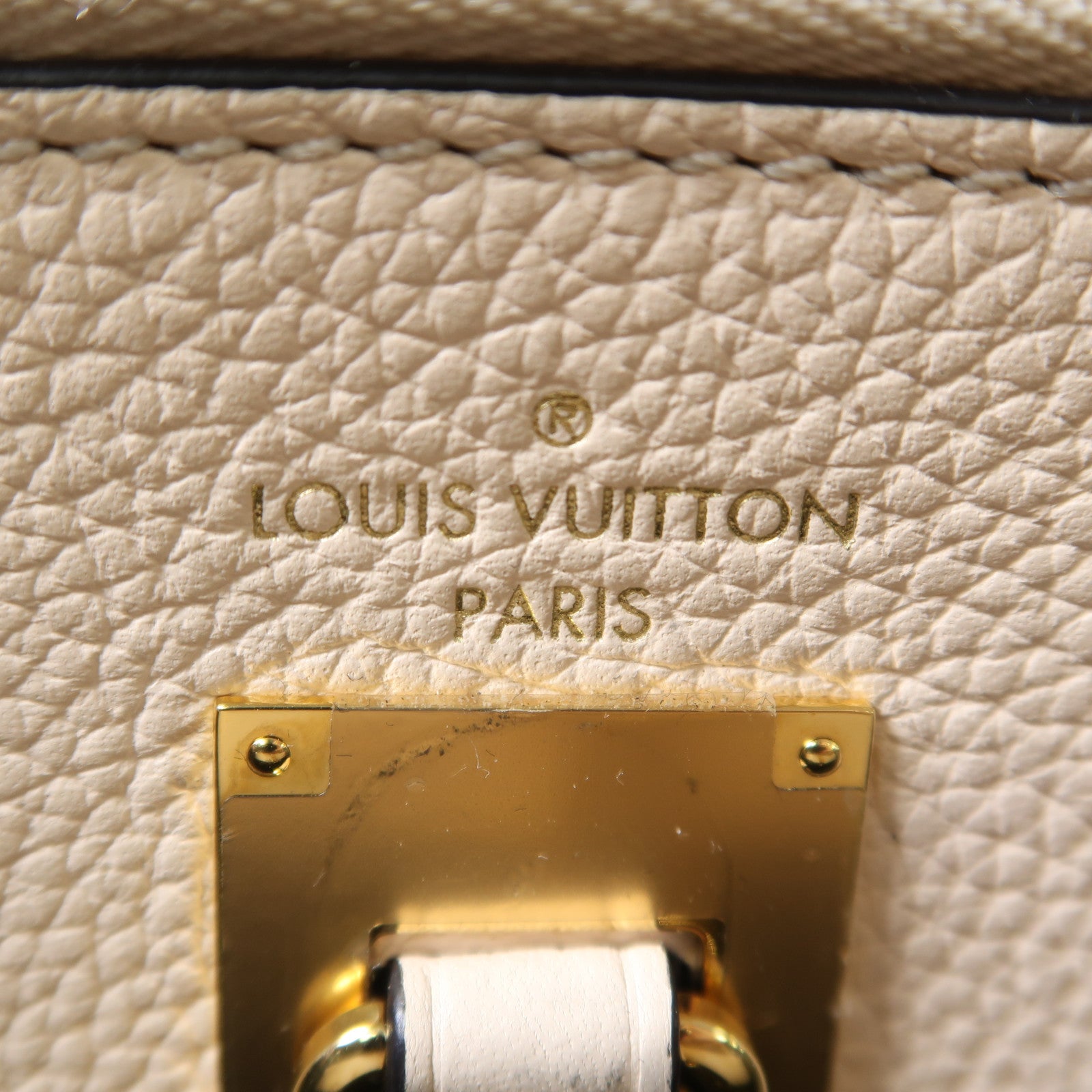 LOUIS VUITTON 牛皮皮革City Steamer金扣手挽肩背兩用袋綠色/米色/黑色