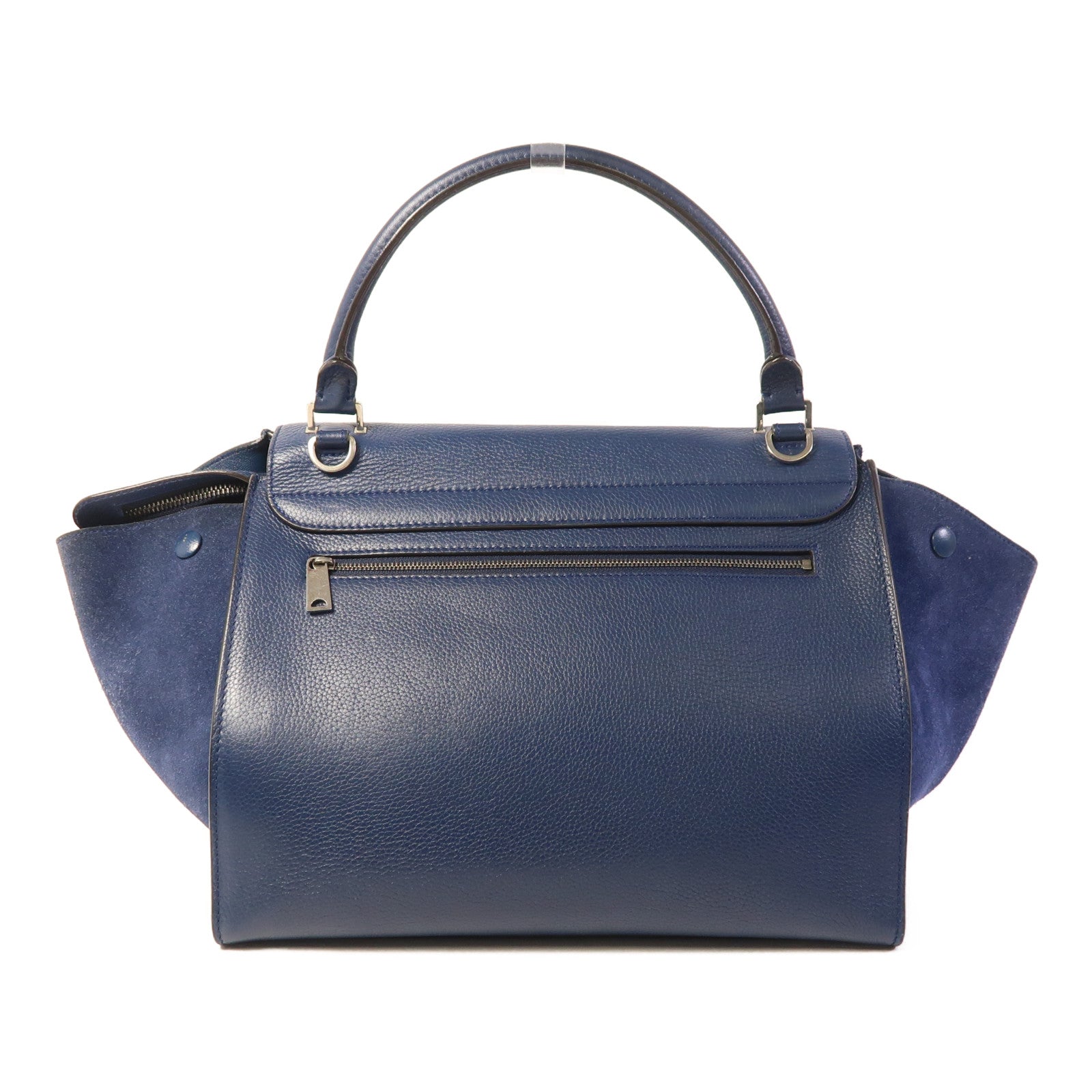 CELINE 牛皮皮革Trapeze銀扣手挽肩背兩用袋