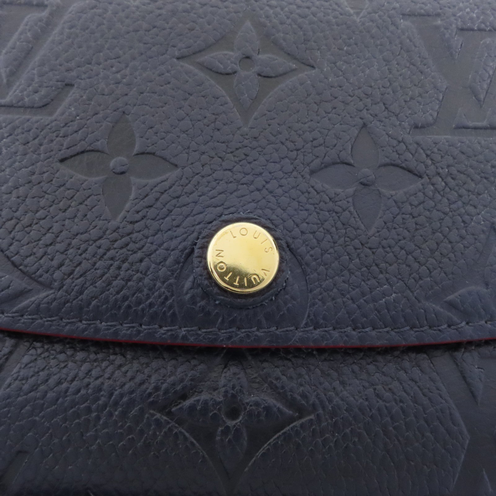 LOUIS VUITTON Monogram Empreinte Emilie金扣長錢包深藍色