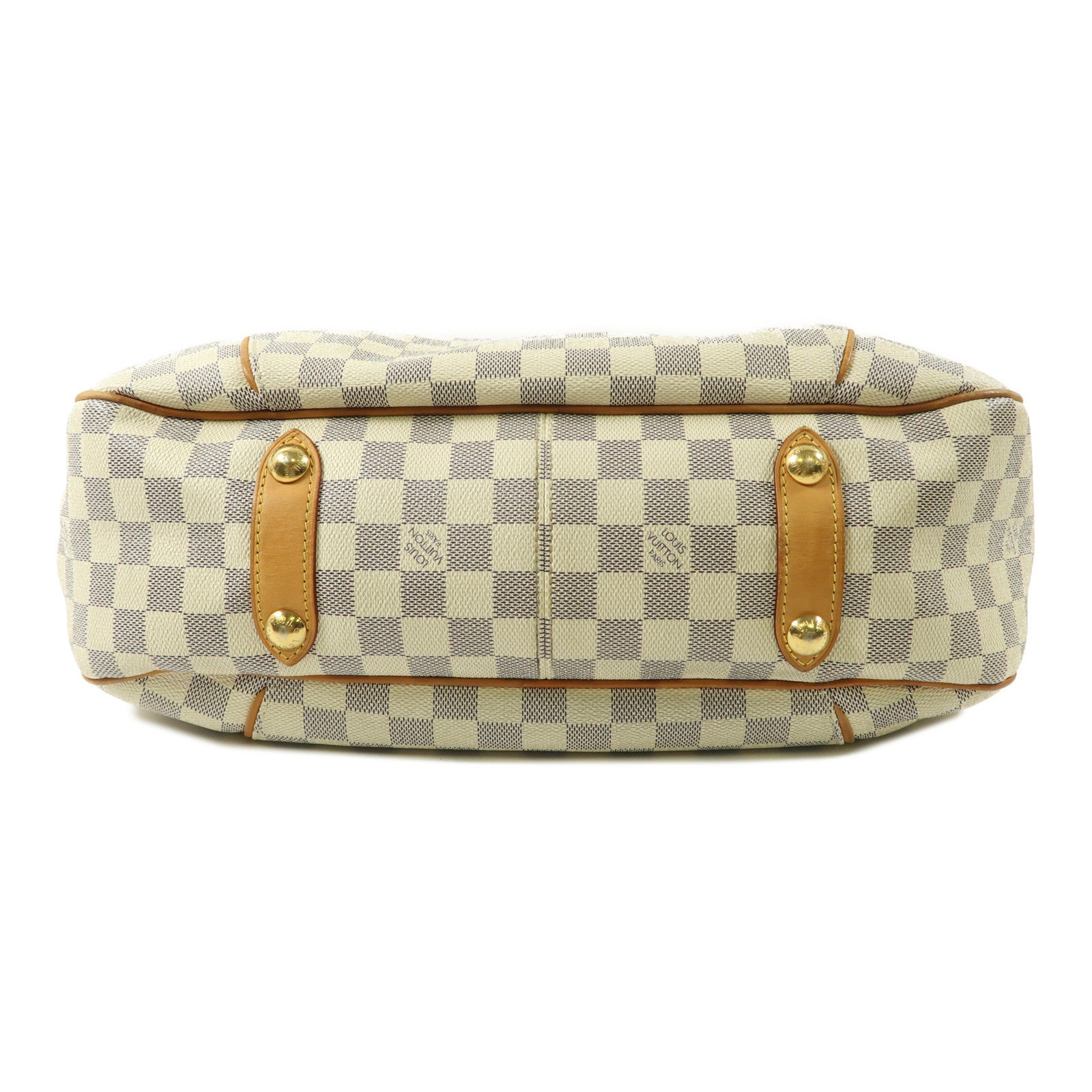 LOUIS VUITTON Damier Azur Galliera PM金扣肩背袋白色