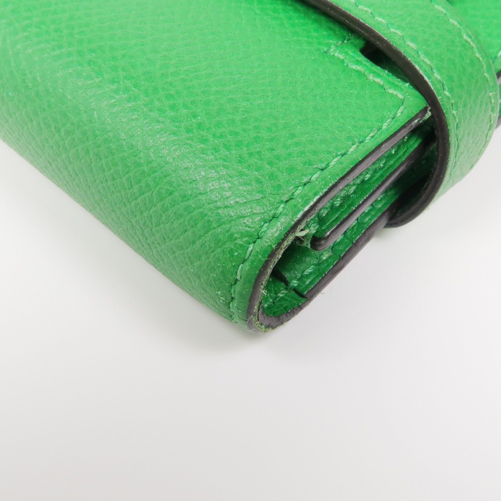 HERMES Epsom皮革Kelly Long Wallet銀扣長錢包Bambou