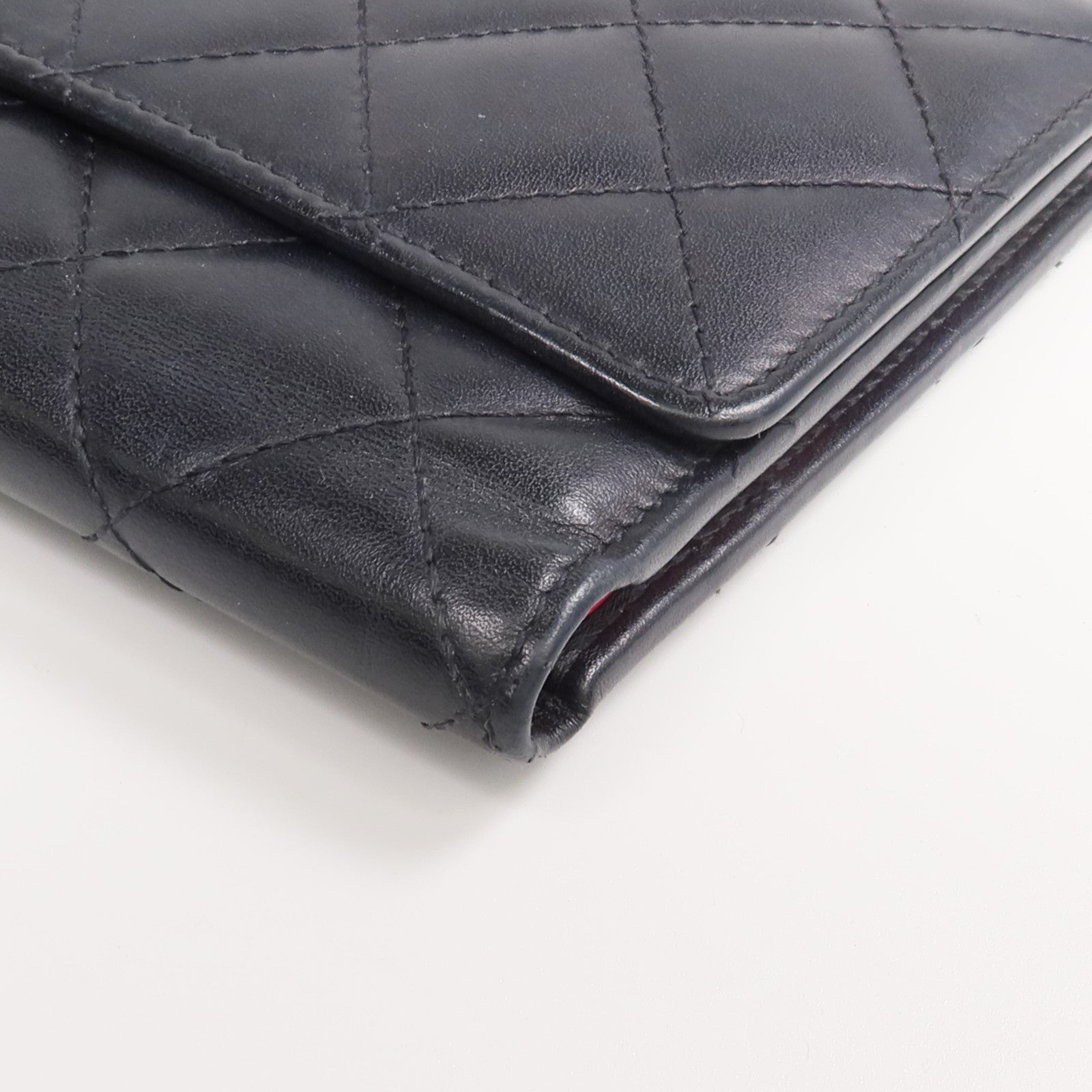 CHANEL 牛皮皮革Cambon Wallet銀扣長錢包
