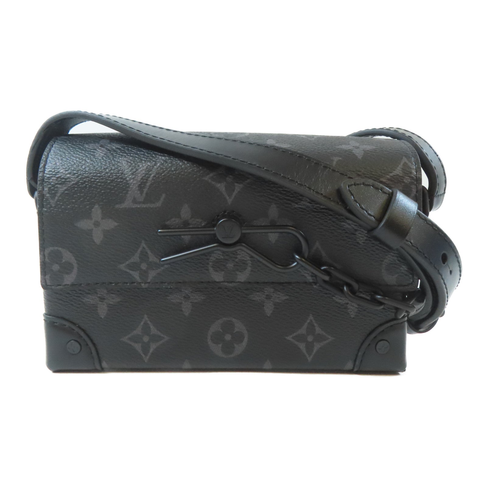 LOUIS VUITTON Monogram Eclipse Steamer肩背袋黑色