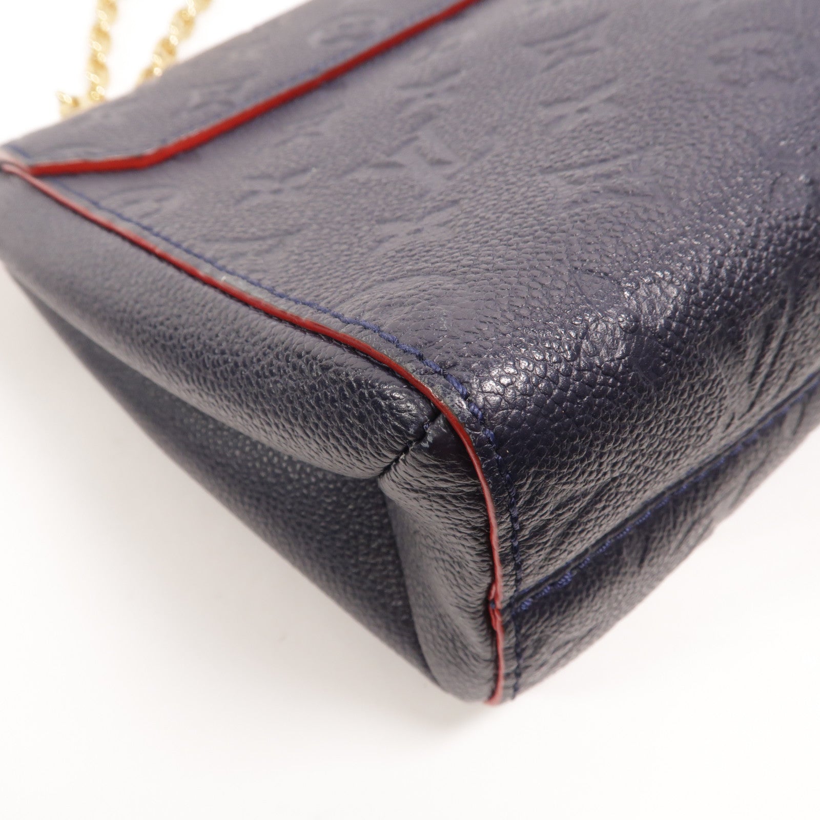 LOUIS VUITTON Monogram Empreinte Vavin PM金扣肩背袋深藍色