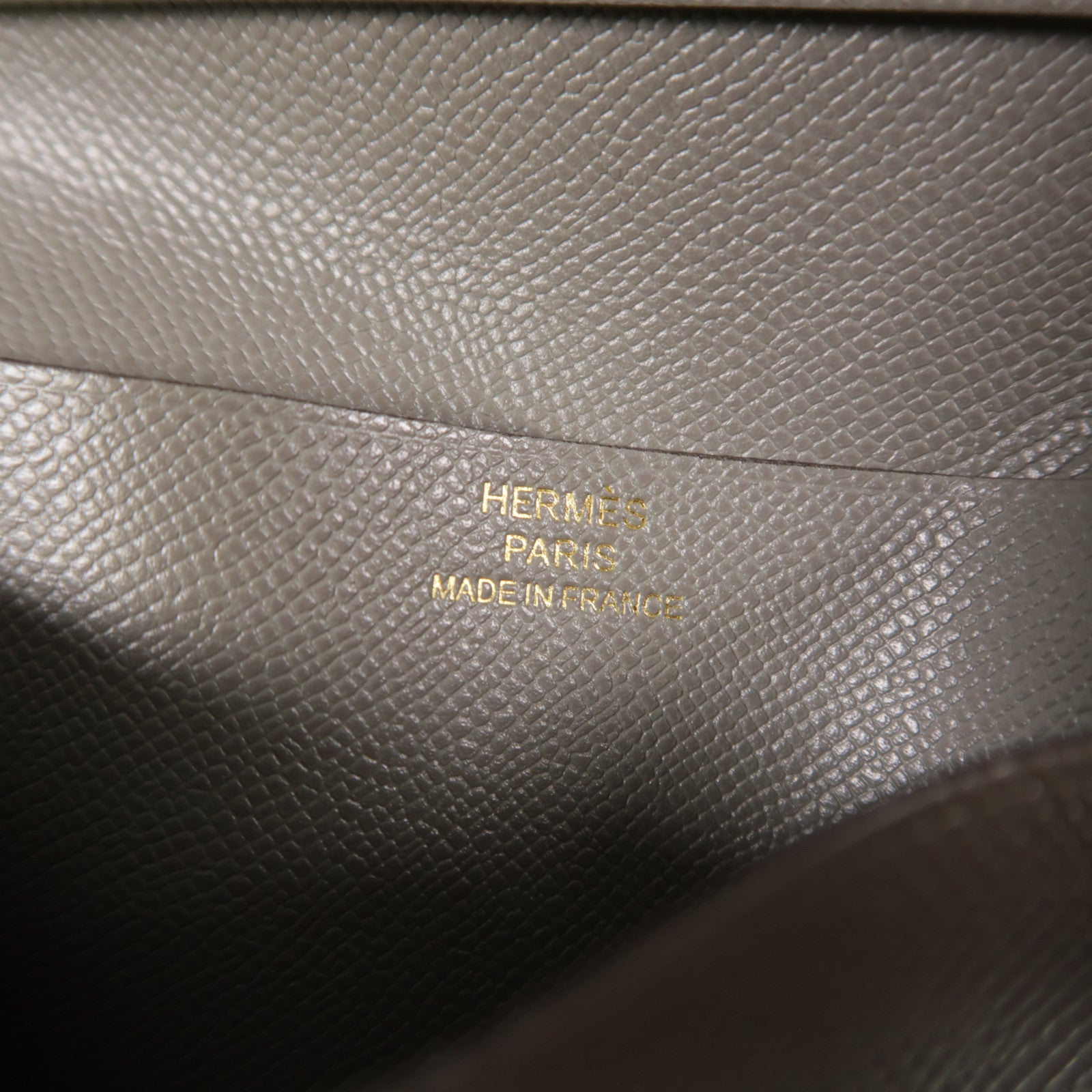 HERMES Madame皮革Bearn Compact Wallet金扣錢包