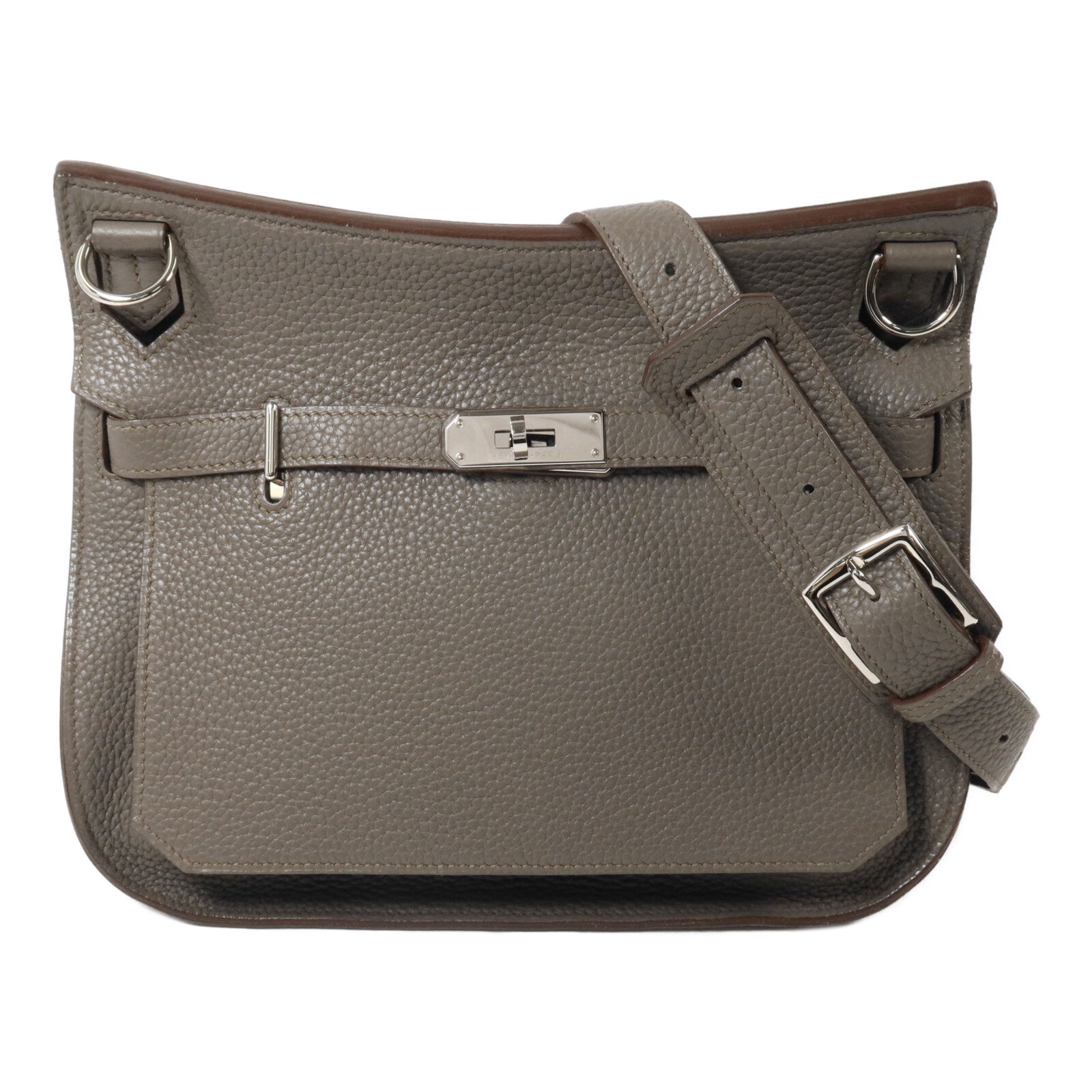 HERMES Togo皮革Jypsiere 28肩背袋Etain
