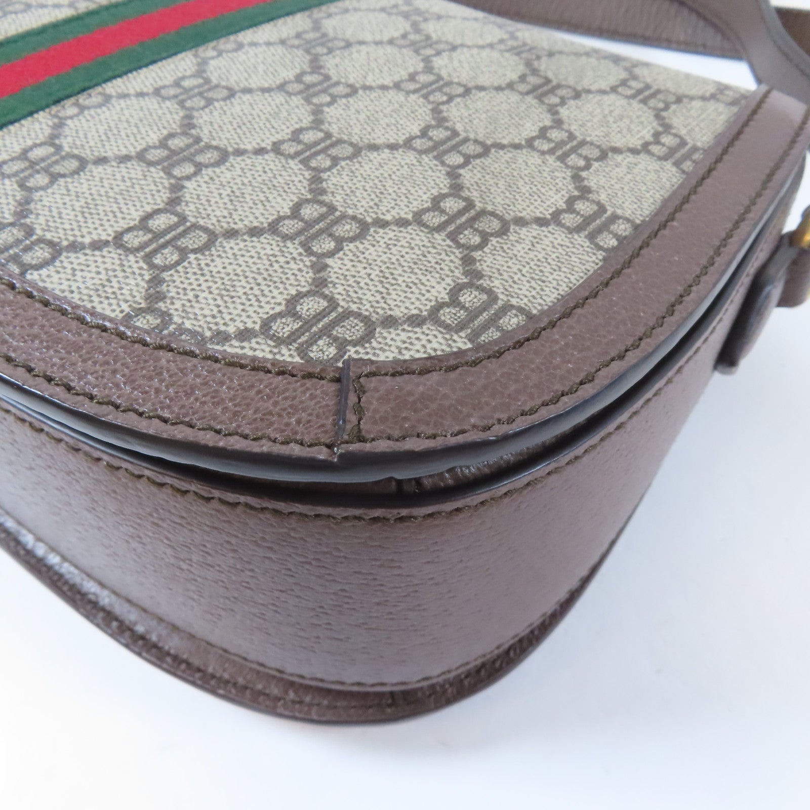 BALENCIAGA 塗層帆布Balenciaga X Gucci Hacker Project金扣肩背袋啡色