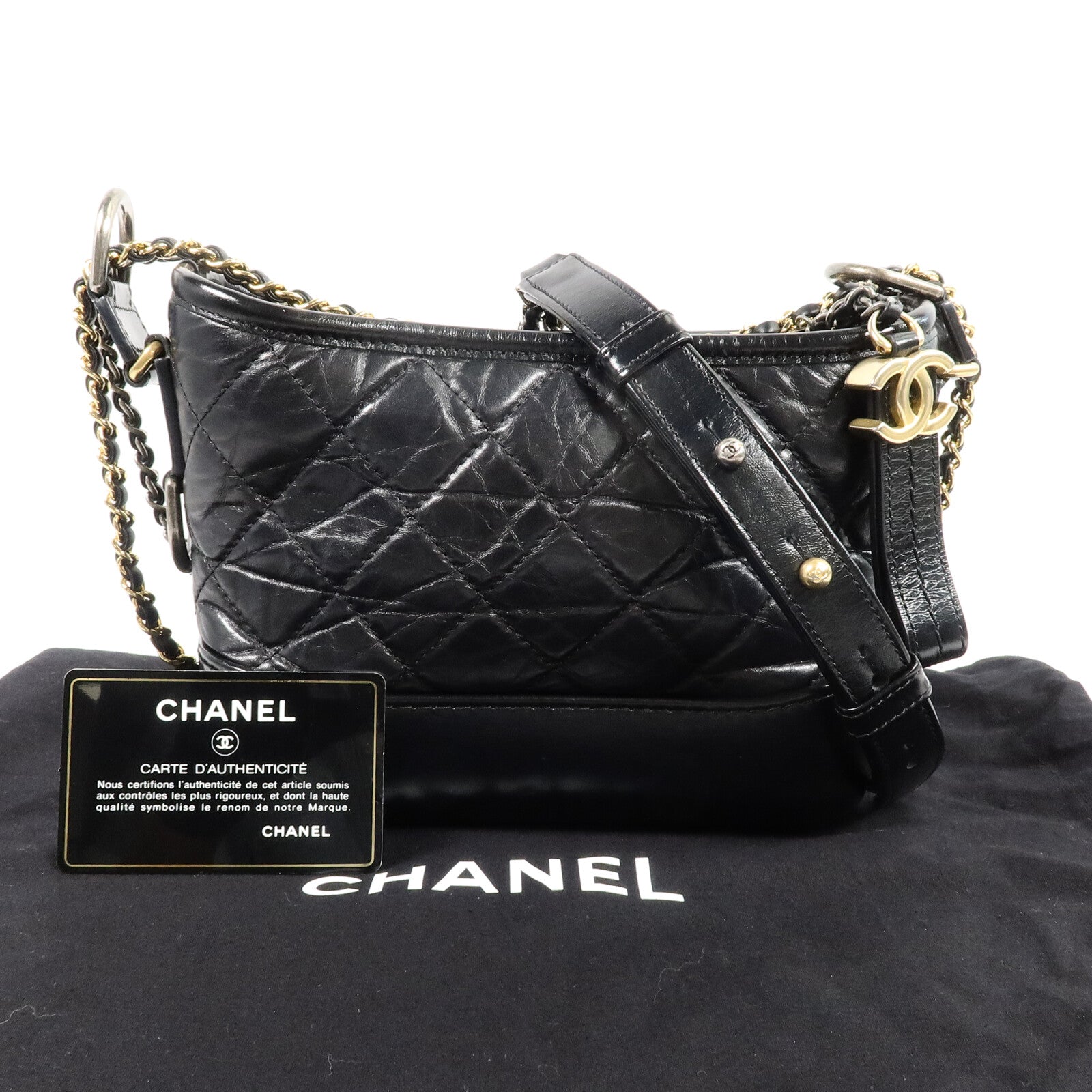 CHANEL 牛皮皮革Gabrielle Small鏈帶肩背袋