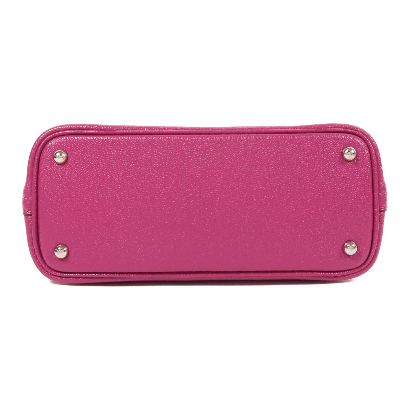 HERMES Chevre皮革Mini Bolide銀扣手挽肩背兩用袋木蘭粉色