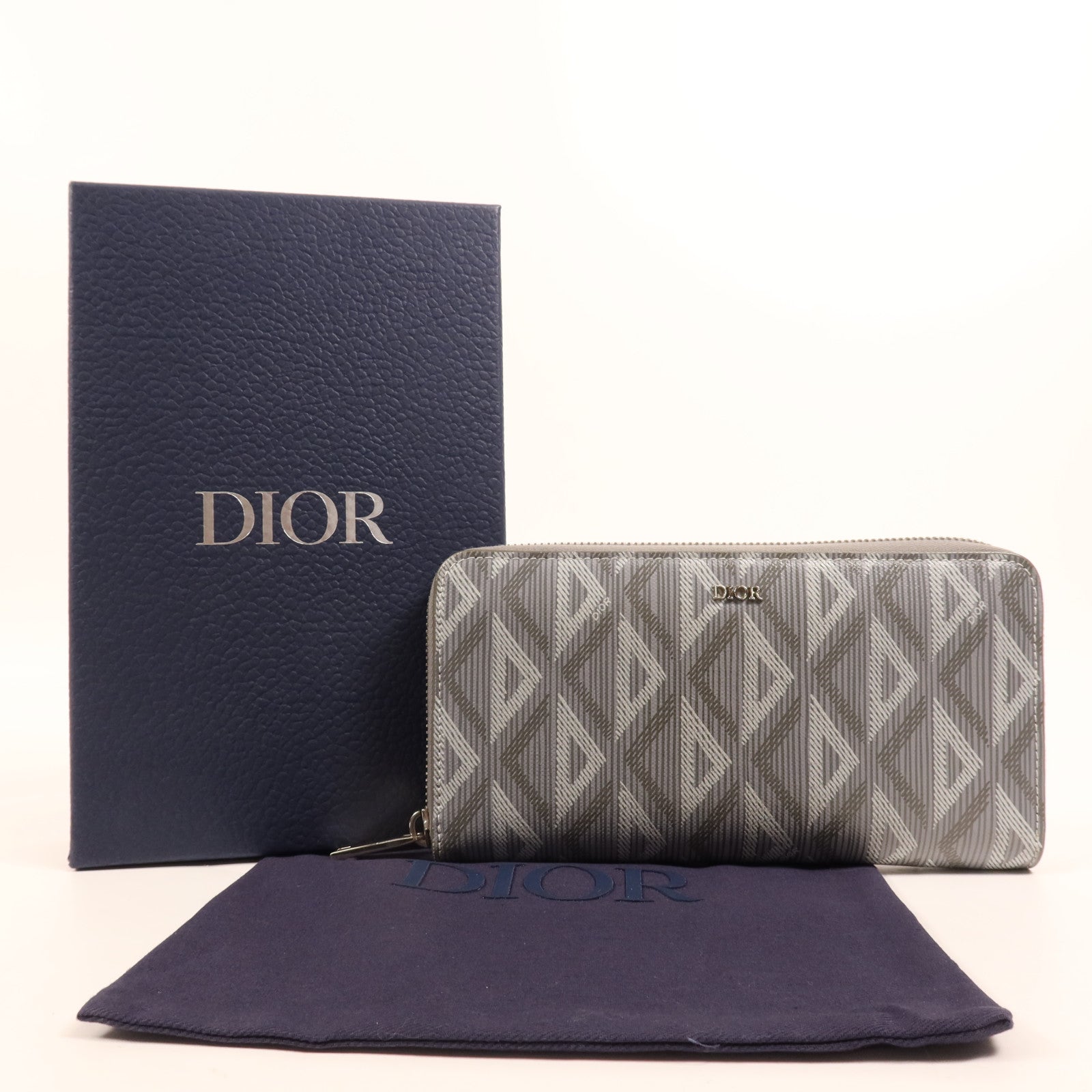 Dior 塗層帆布Long Wallet銀扣長錢包