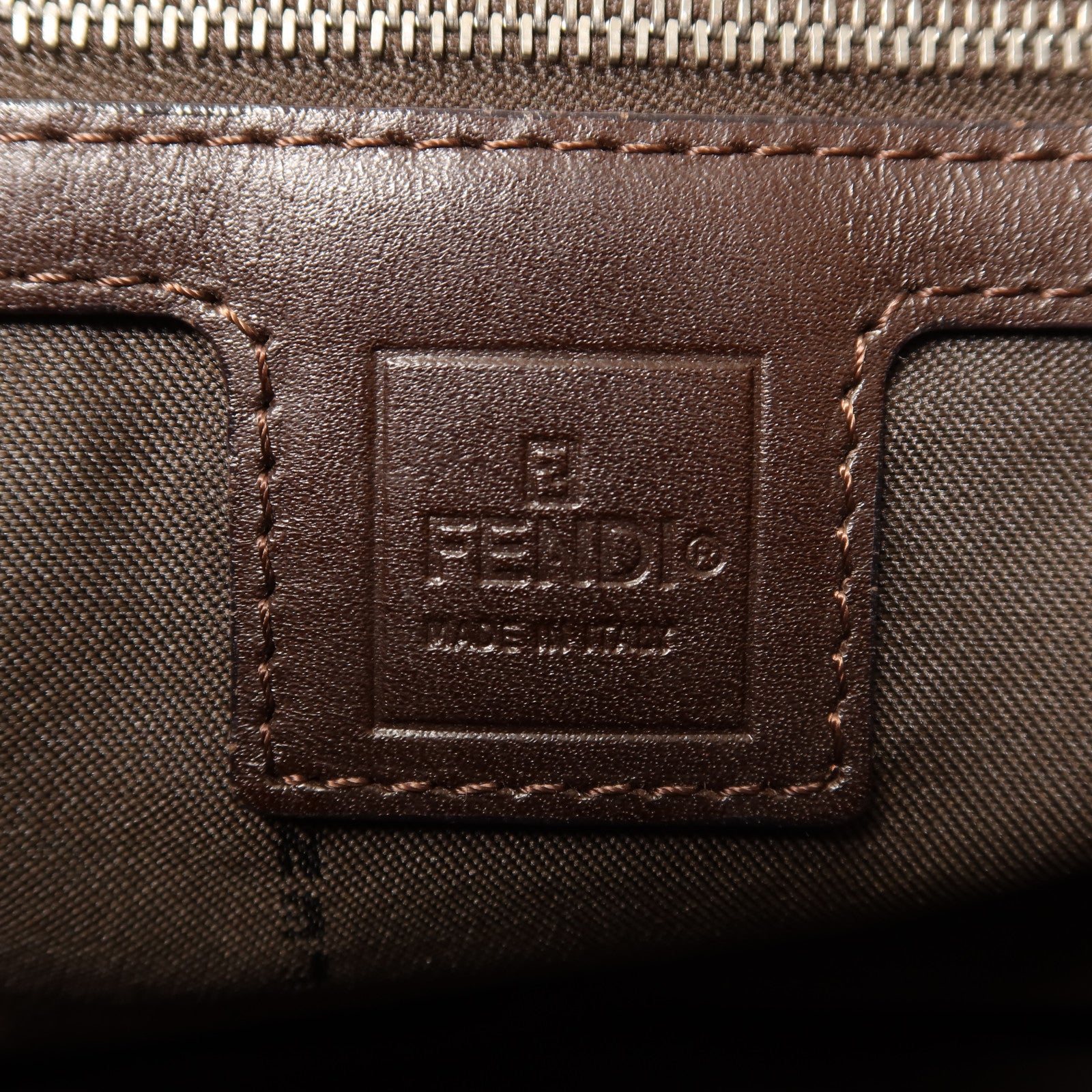 FENDI 帆布Zucca Small Tote Bag銀扣手挽袋