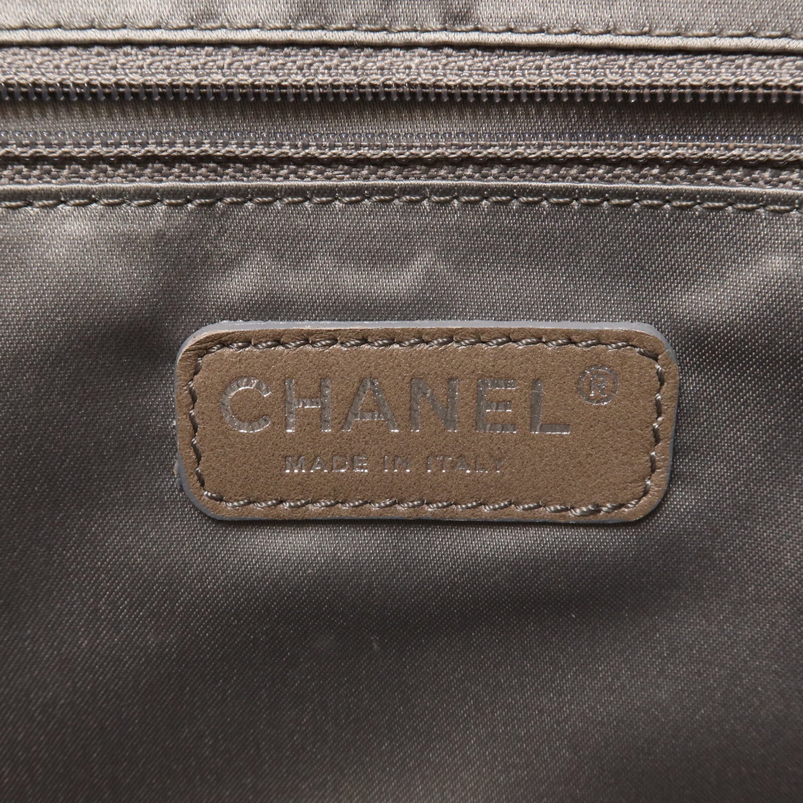 CHANEL 羊皮皮革/PVC Chain Shoulder鏈帶肩背袋