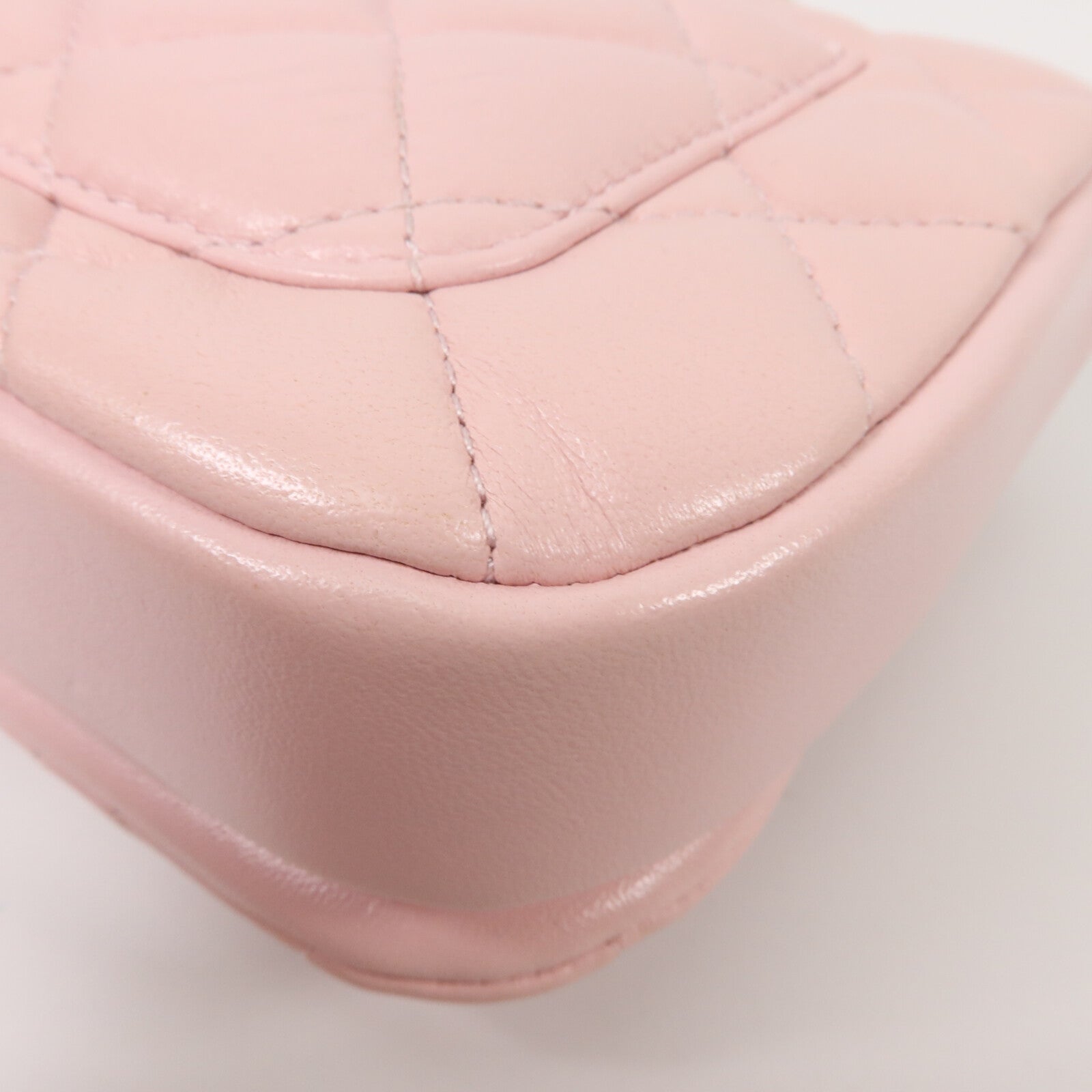 CHANEL 羊皮皮革Mini Handle Flap Bag鏈帶手挽肩背兩用袋