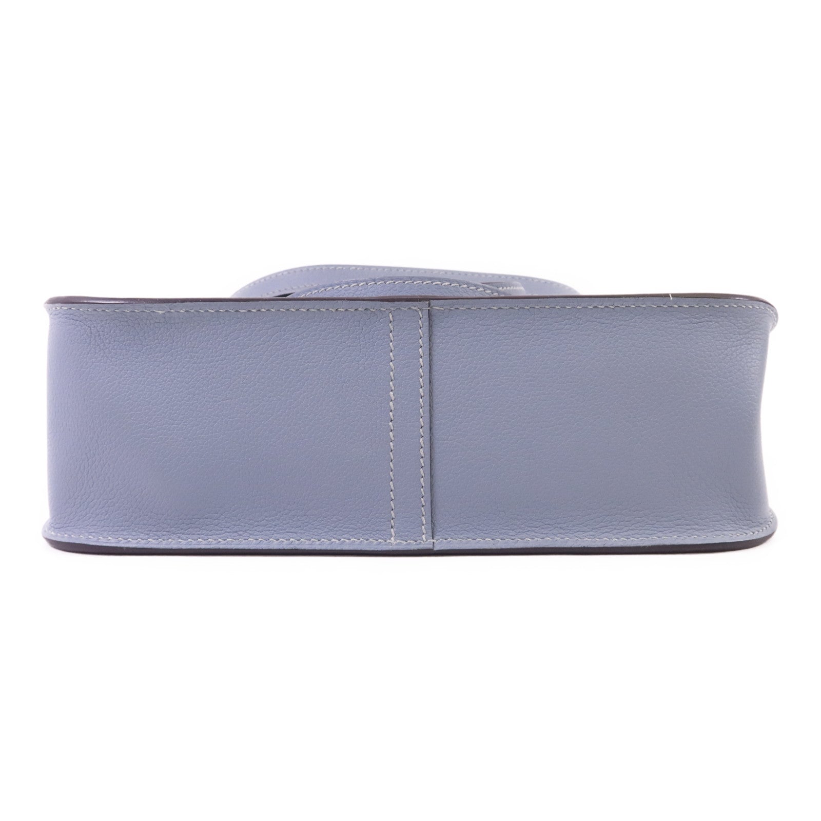 HERMES Evercolor皮革/Swift皮革Halzan 25銀扣手挽肩背兩用袋Bleu Lin/Gris Perle