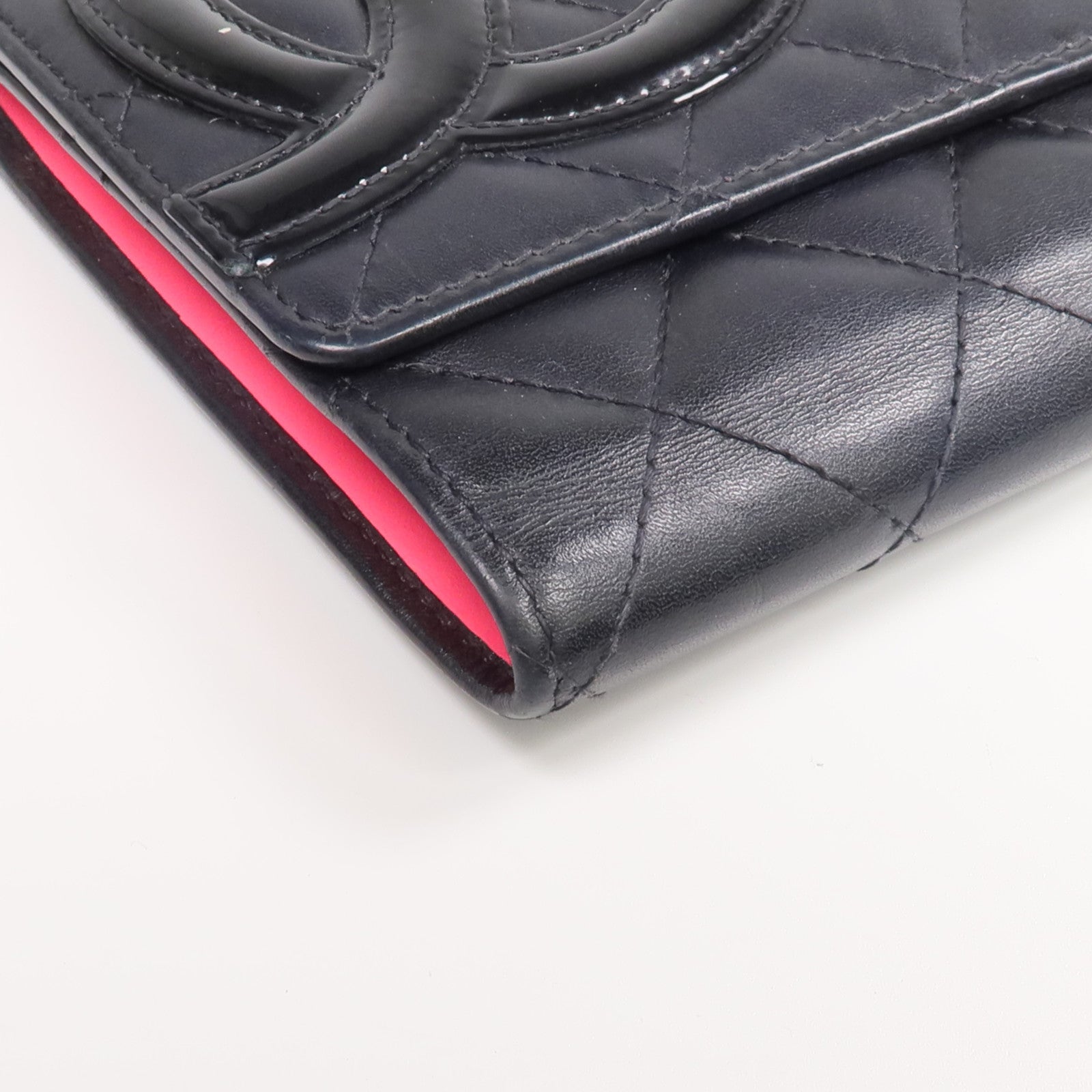 CHANEL 牛皮皮革Cambon Wallet銀扣長錢包
