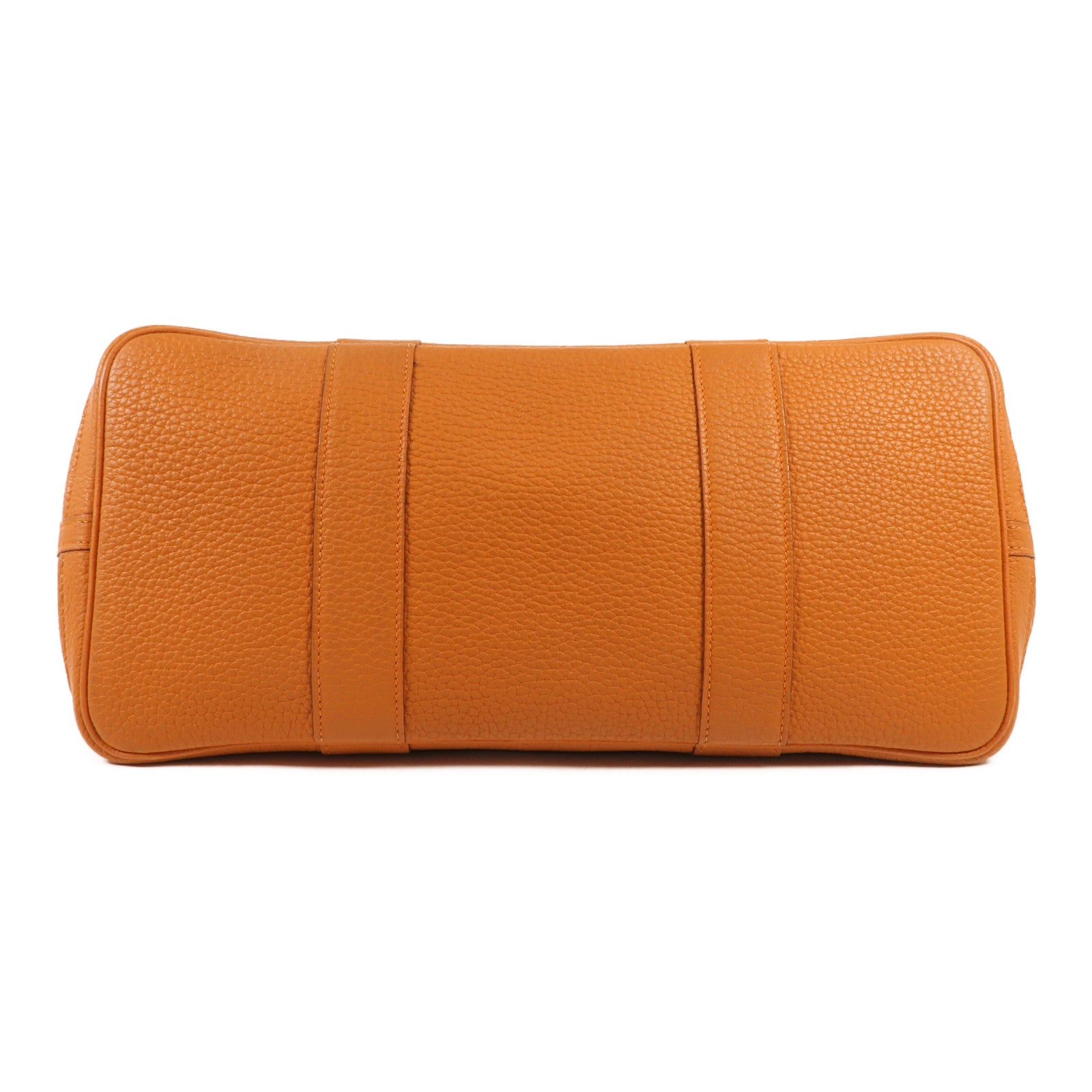 HERMES Negonda皮革Garden Party PM銀扣手挽袋Orange
