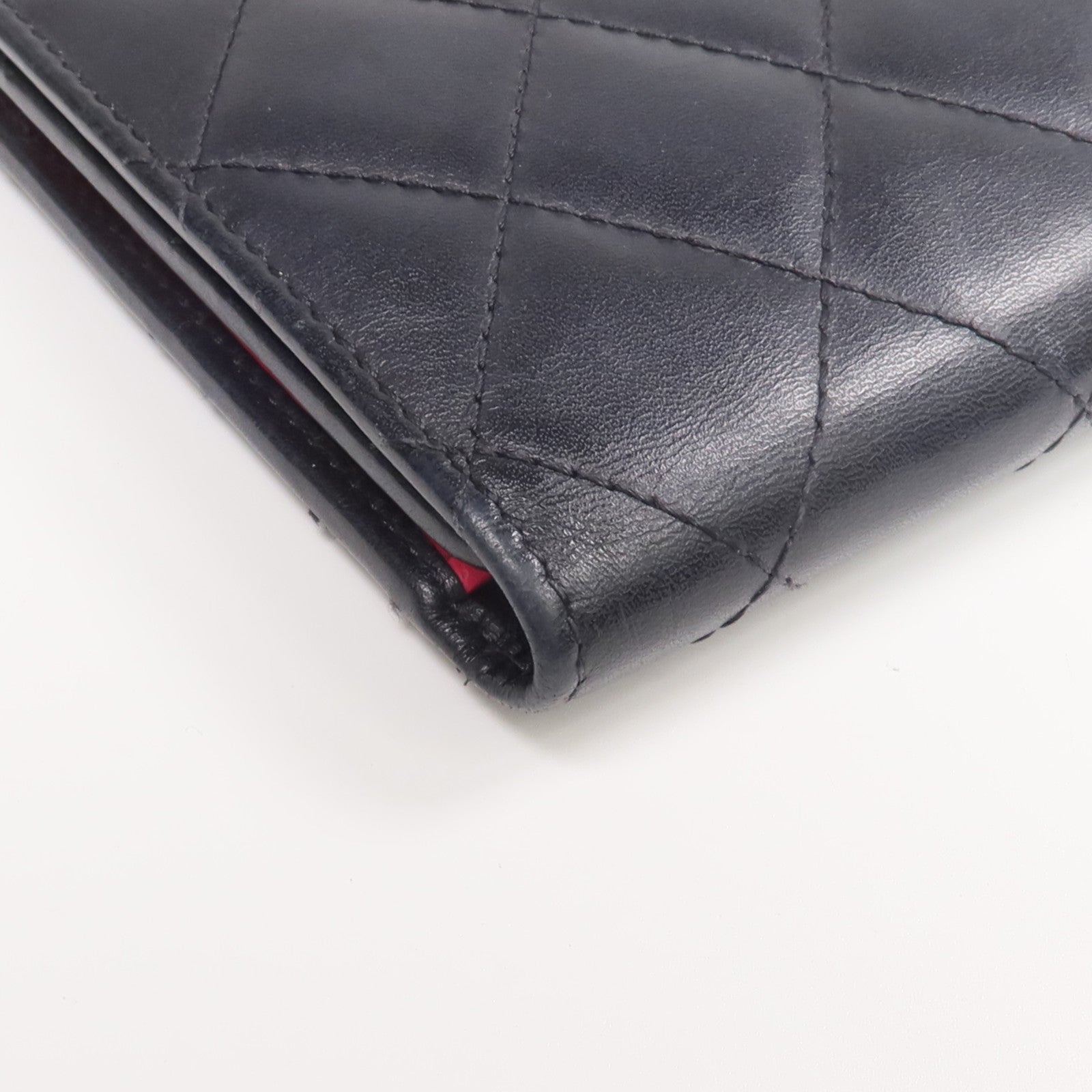 CHANEL 牛皮皮革Cambon Wallet銀扣長錢包
