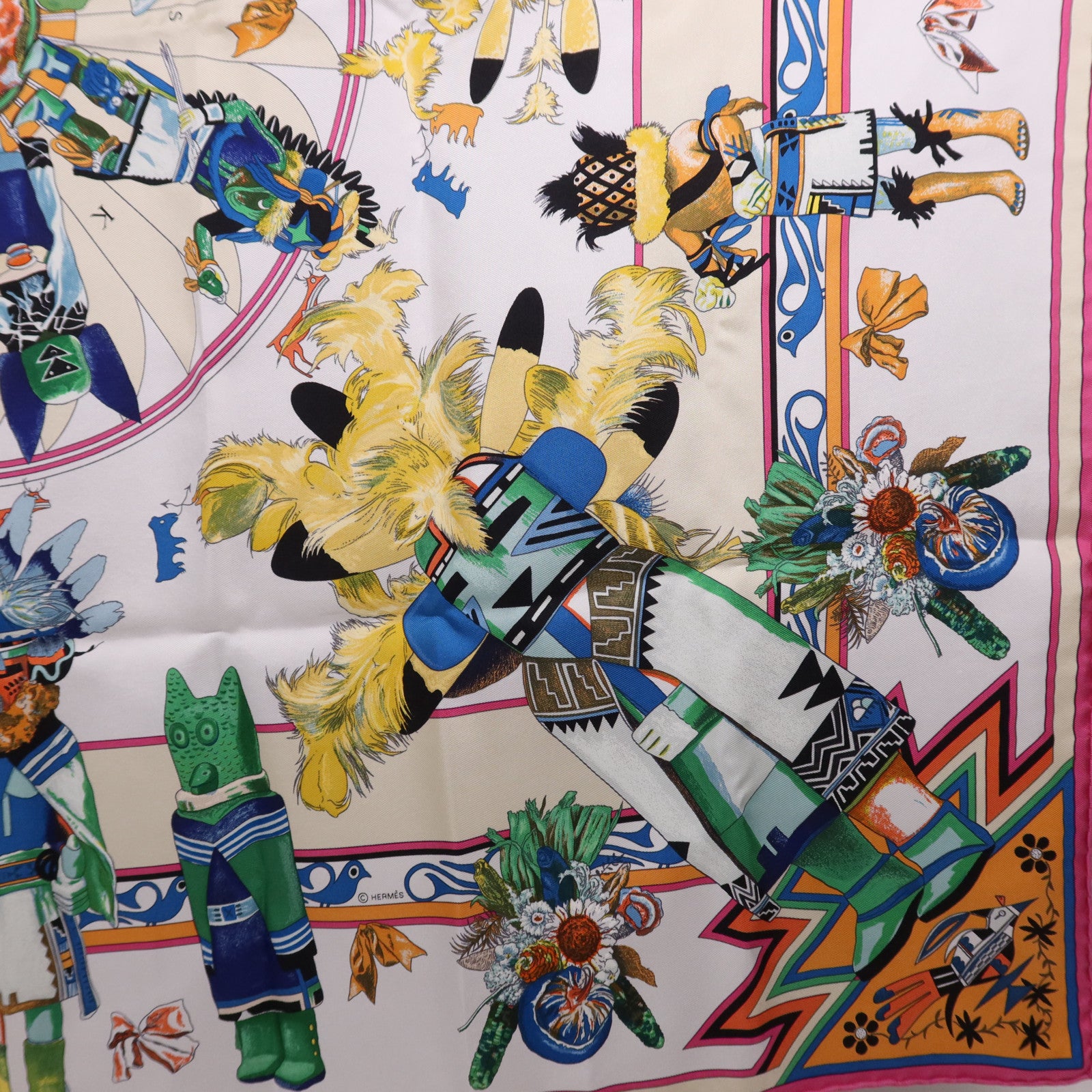 HERMES 絲質Scarf 90X90絲巾Multicolor