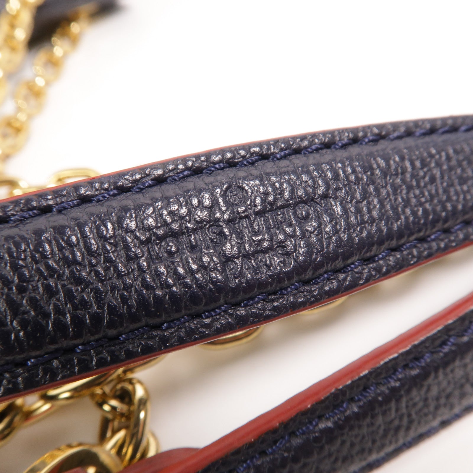 LOUIS VUITTON Monogram Empreinte Vavin PM金扣肩背袋深藍色