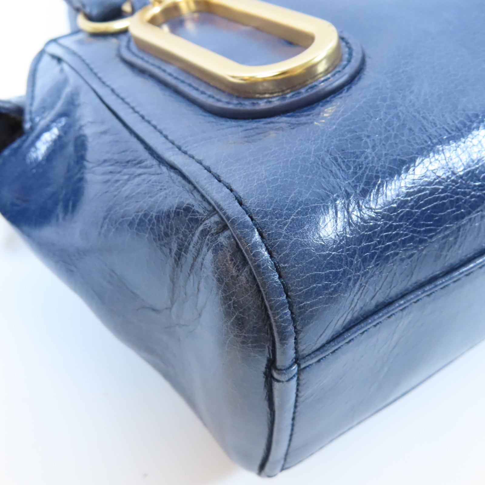 SEE BY CHLOE 【激減優惠】牛皮皮革2 Way Shoulder Bag金扣手挽肩背兩用袋藍色