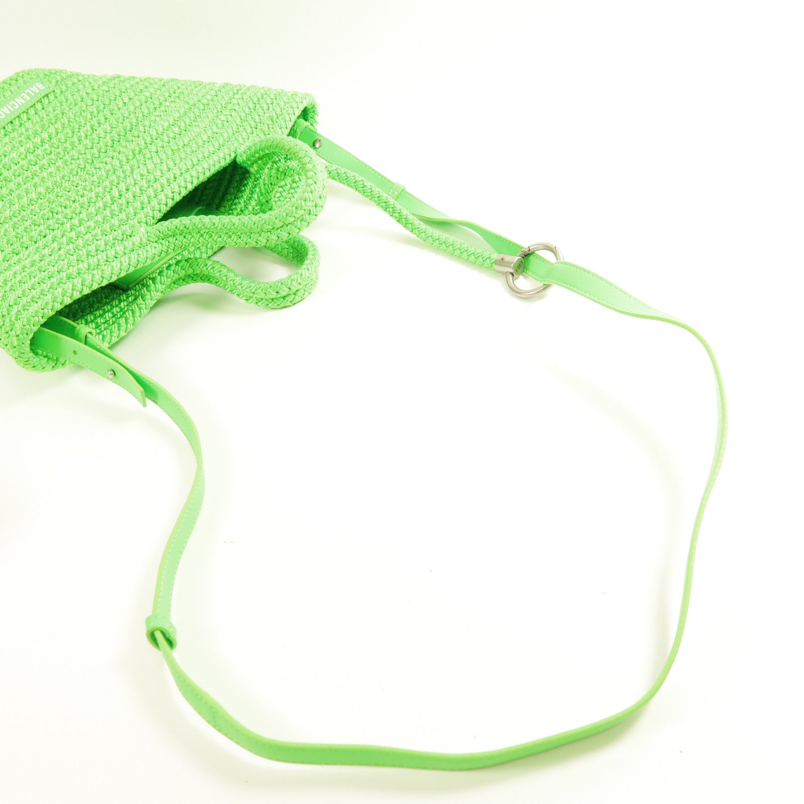 BALENCIAGA SHW Ibia Small Logo 2Way Shoulder Hand Bag Nylon 695612 Green