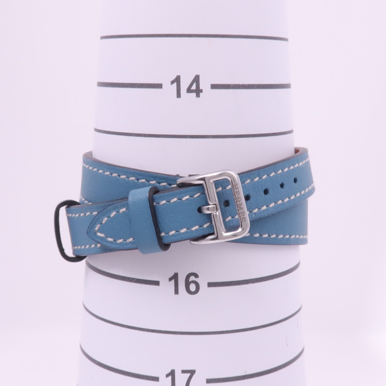 HERMES Heure H Watch不鏽鋼/皮革手錶石英機芯白色