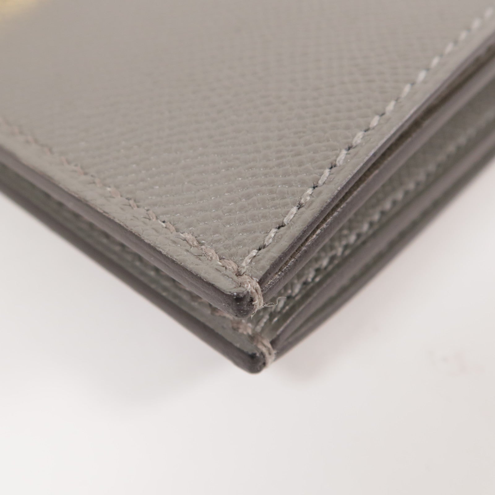 HERMES Madame皮革Bearn Compact Wallet金扣錢包