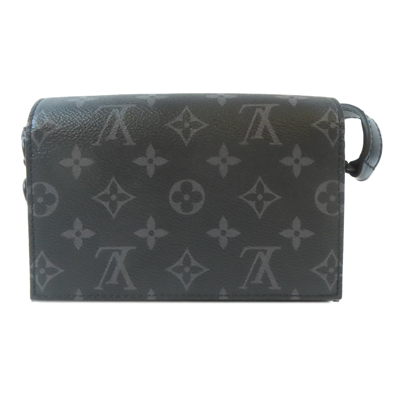 LOUIS VUITTON Monogram Eclipse Steamer肩背袋黑色
