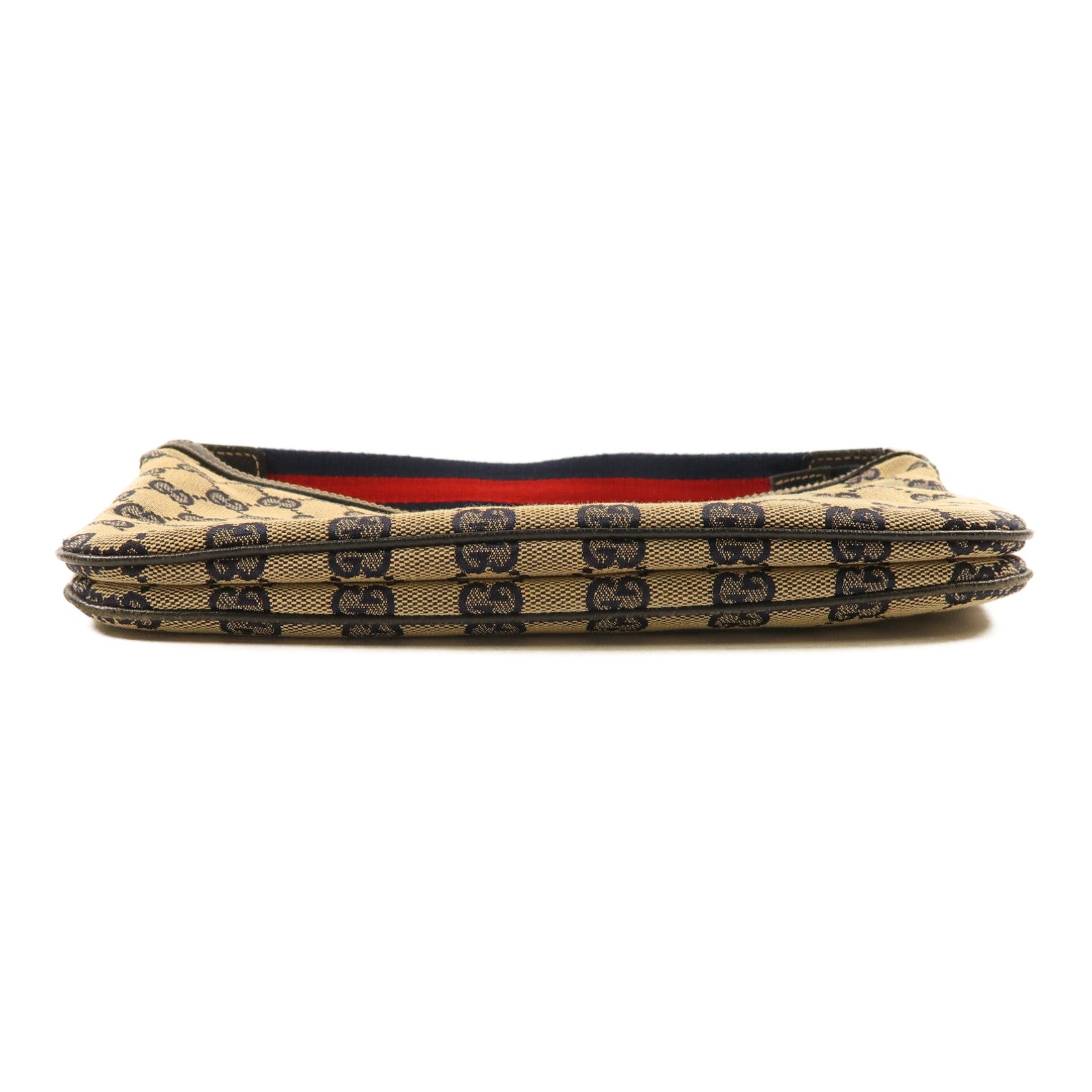 GUCCI 帆布Shoulder Bag銀扣肩背袋藍色